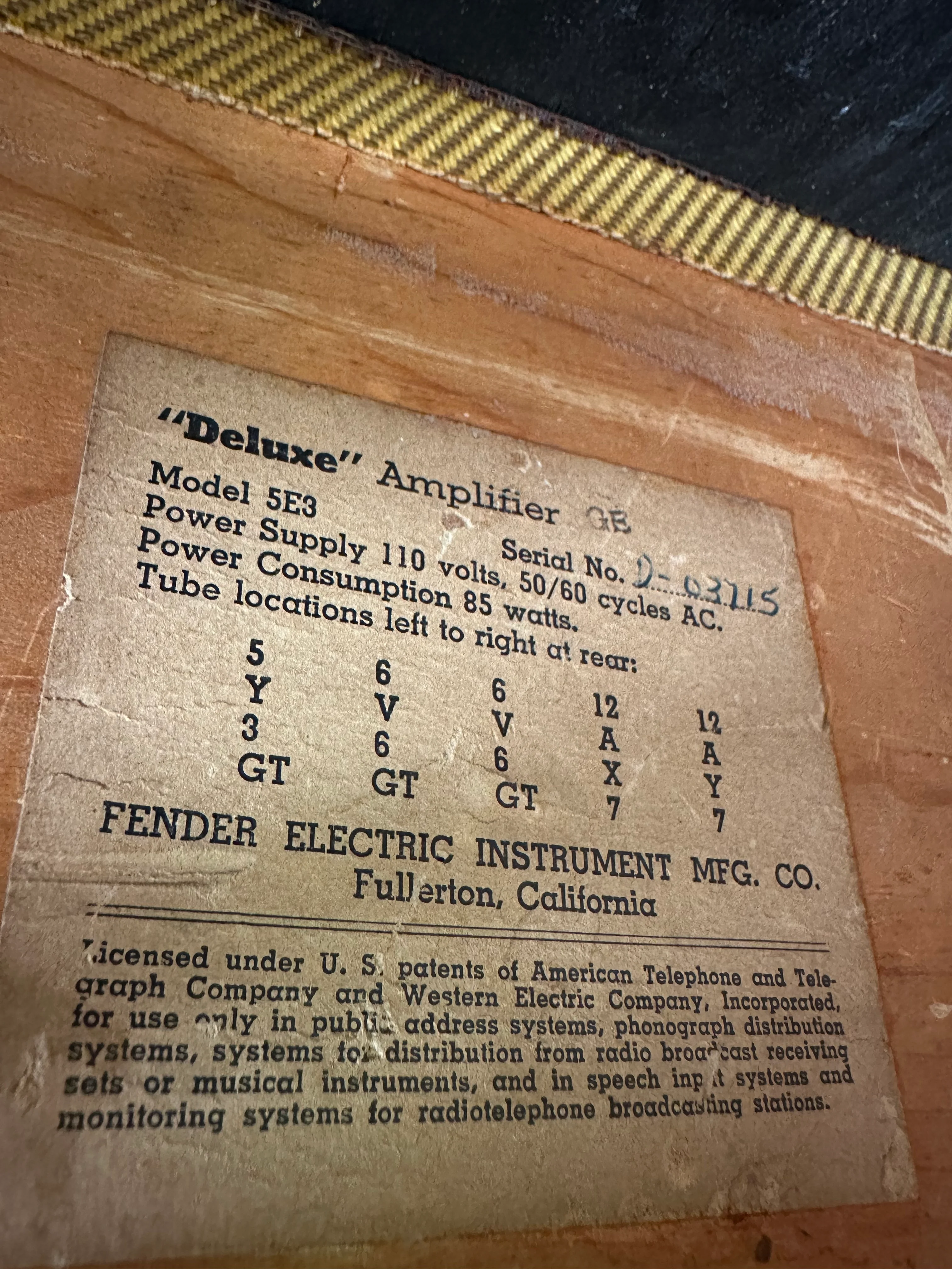 1957 Fender Deluxe Tweed 5E3 - Image 13