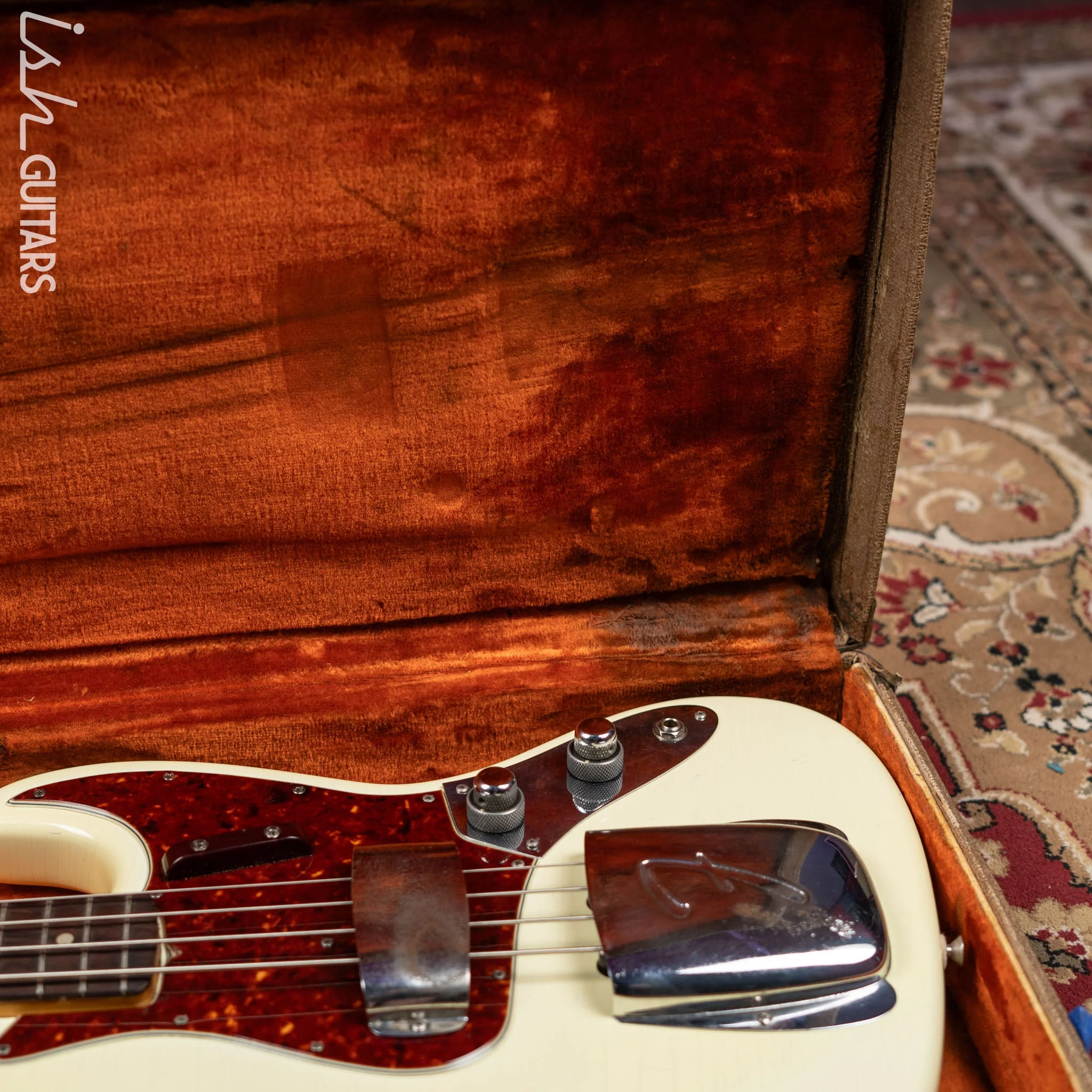 1961 Fender Jazz Bass Refin Stacked Knobs Olympic White - Image 15