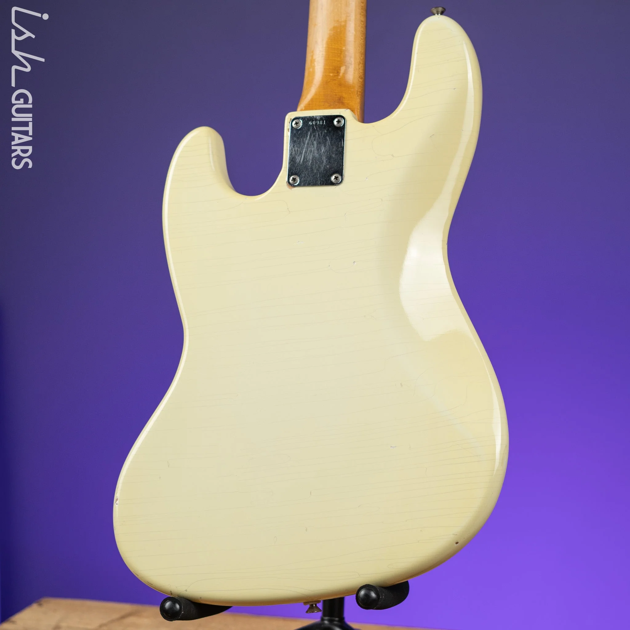 1961 Fender Jazz Bass Refin Stacked Knobs Olympic White - Image 9