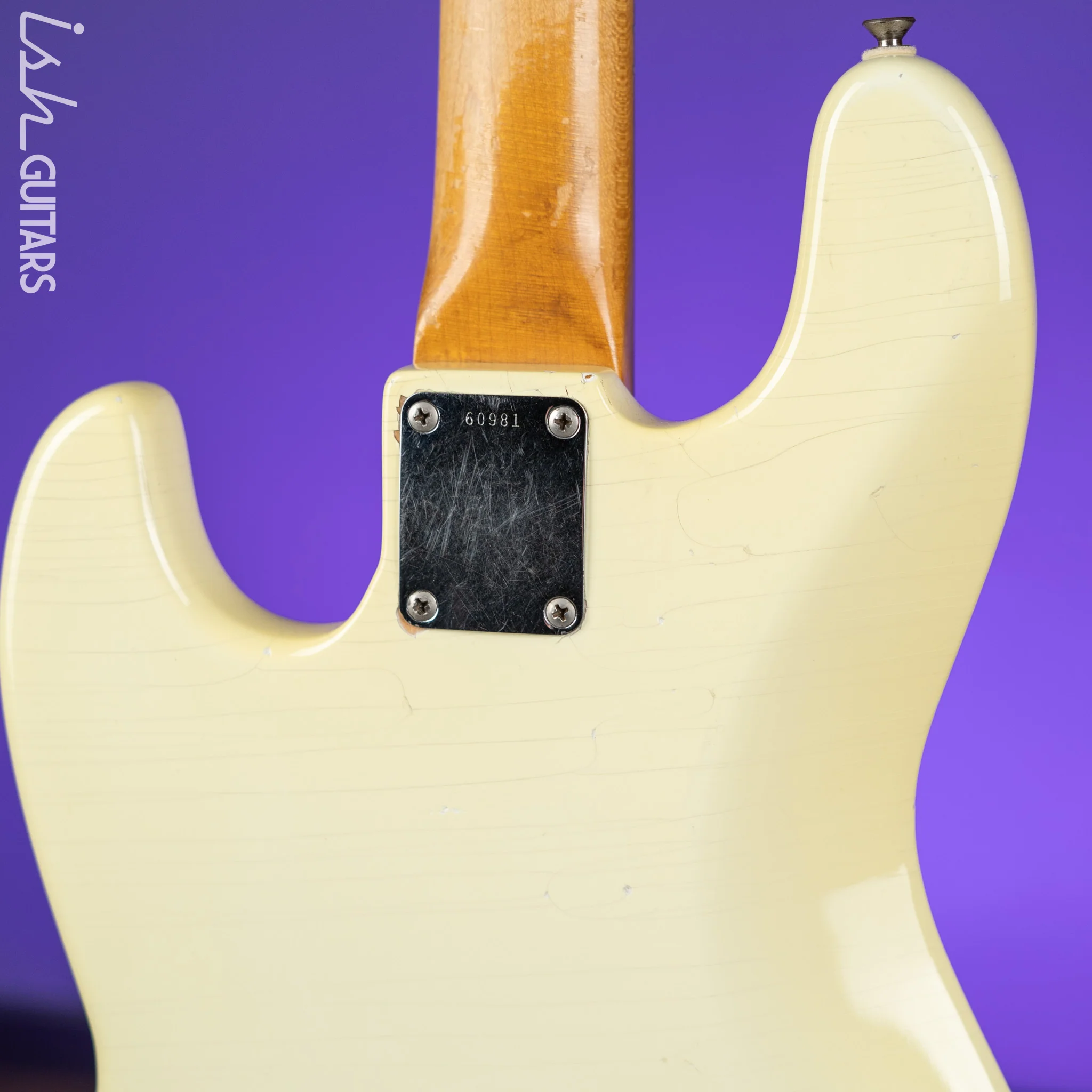 1961 Fender Jazz Bass Refin Stacked Knobs Olympic White - Image 13