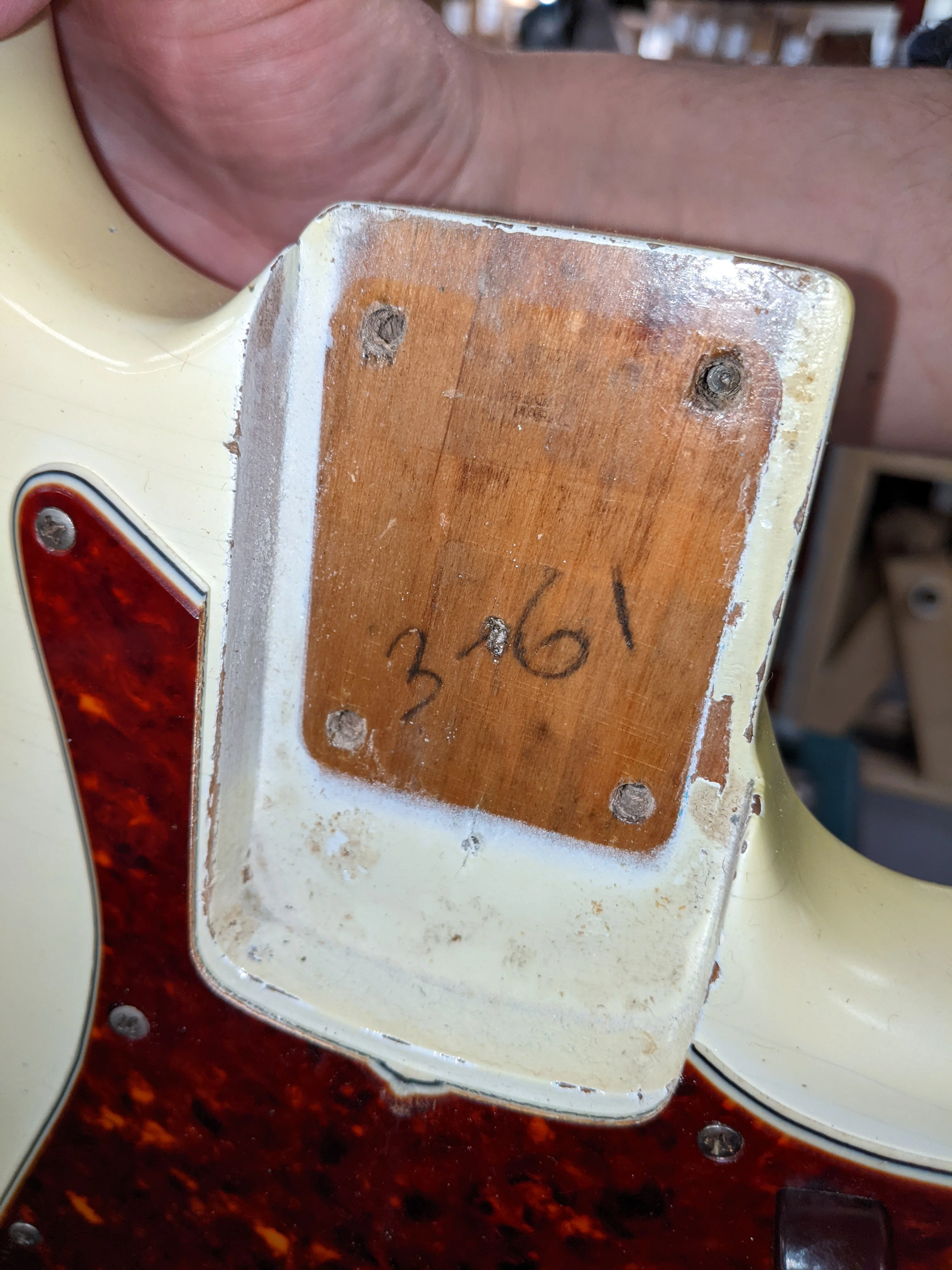 1961 Fender Jazz Bass Refin Stacked Knobs Olympic White - Image 31