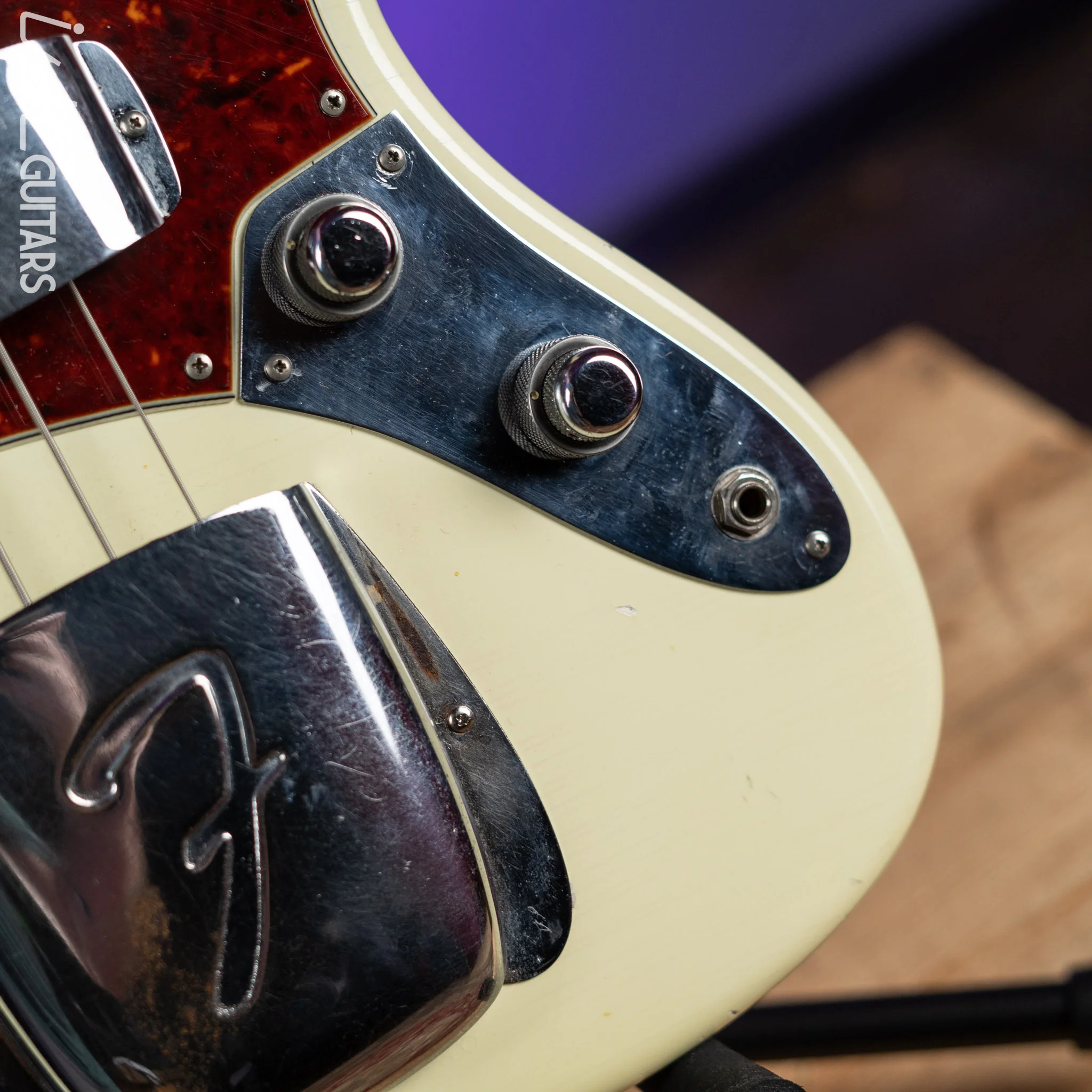 1961 Fender Jazz Bass Refin Stacked Knobs Olympic White - Image 7