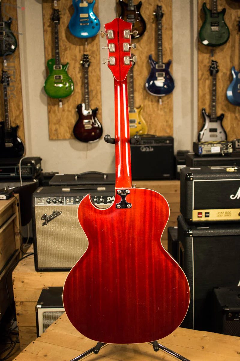 1963 Goya Rangemaster Semi Hollow Electric Guitar Cherry Finish - Image 8