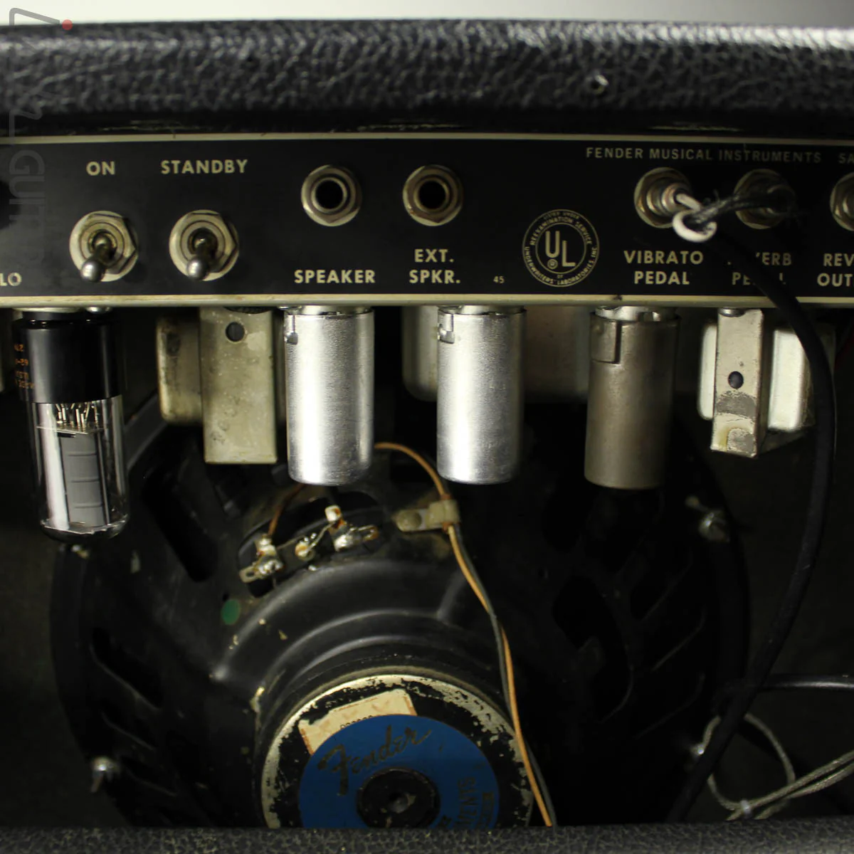 1968 Fender Deluxe Reverb "Drip Edge" w/ Footswitch - Image 8