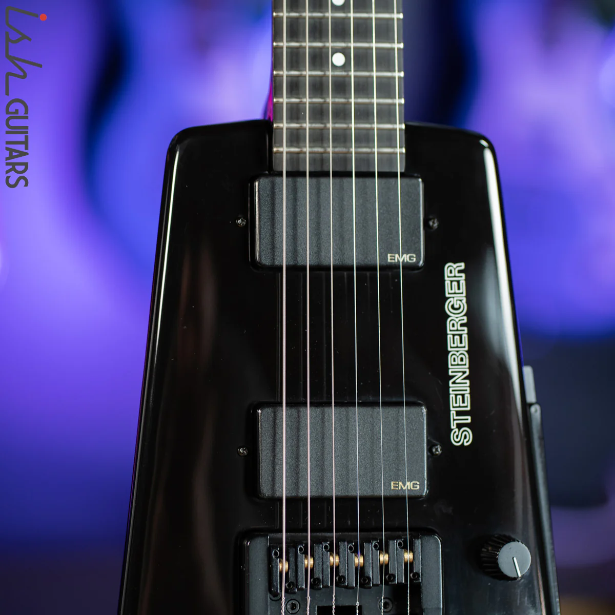 1989 Steinberger GL2T Trans Trem Guitar Black - Image 4