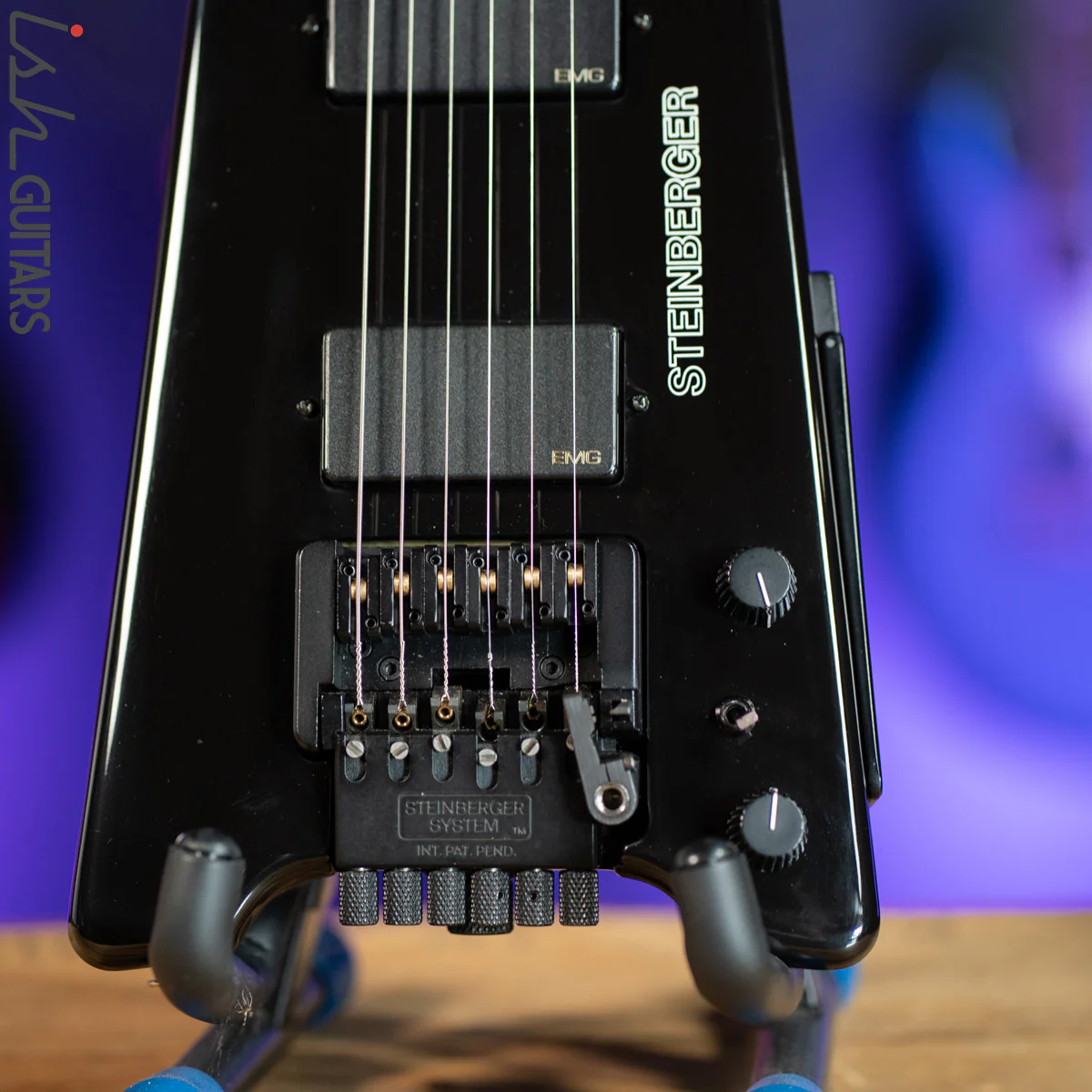 1989 Steinberger GL2T Trans Trem Guitar Black - Image 5