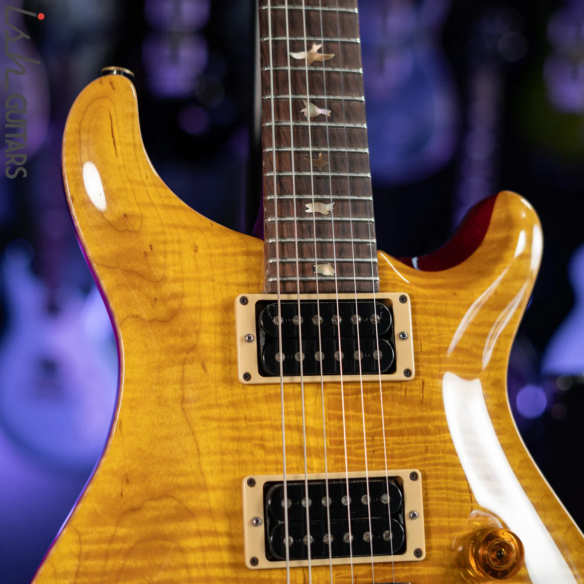 1990 PRS Custom 24 Amber Brazilian Rosewood Sweet Switch - Image 4