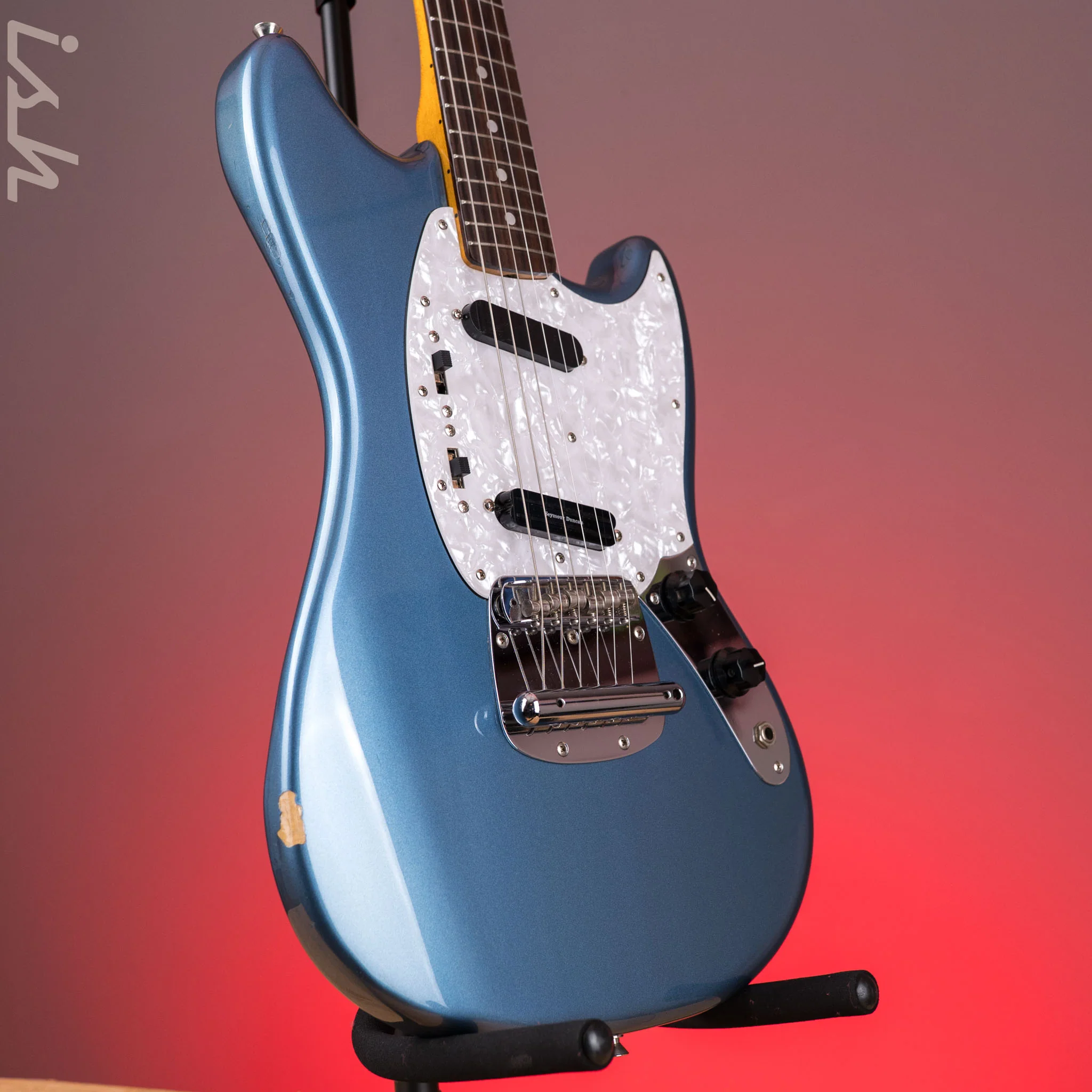 1994 Fender MG-69 MIJ Mustang Blue - Image 3