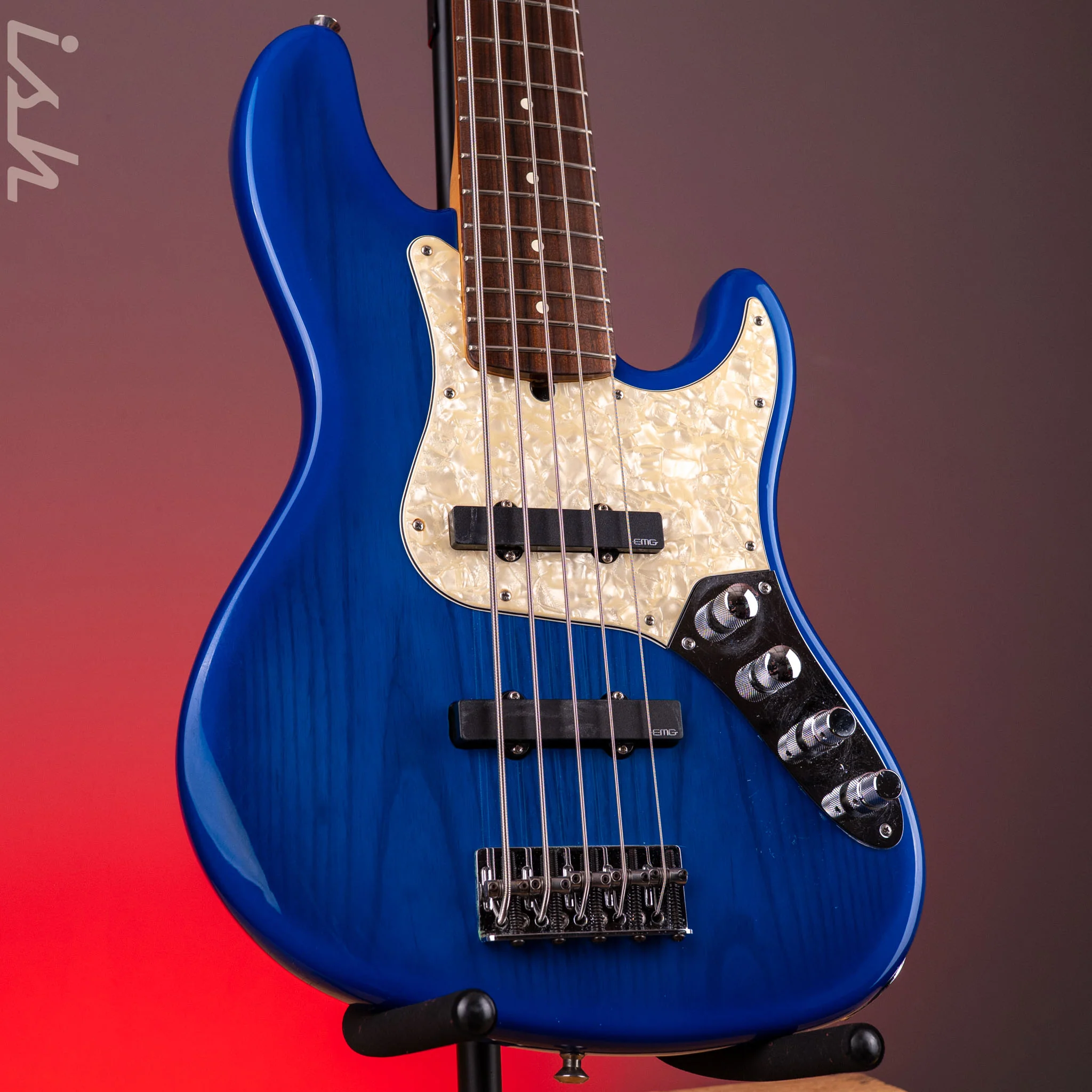 1996 Fender 50th Anniversary USA Jazz Bass Deluxe Active Blue Burst w/ EMG Pickups & Preamp