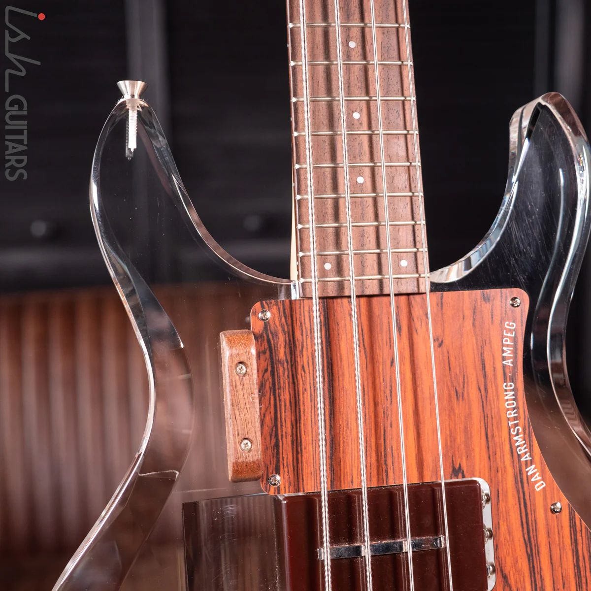 1998 Dan Armstrong Ampeg Lucite Bass Clear Reissue MIJ - Image 3