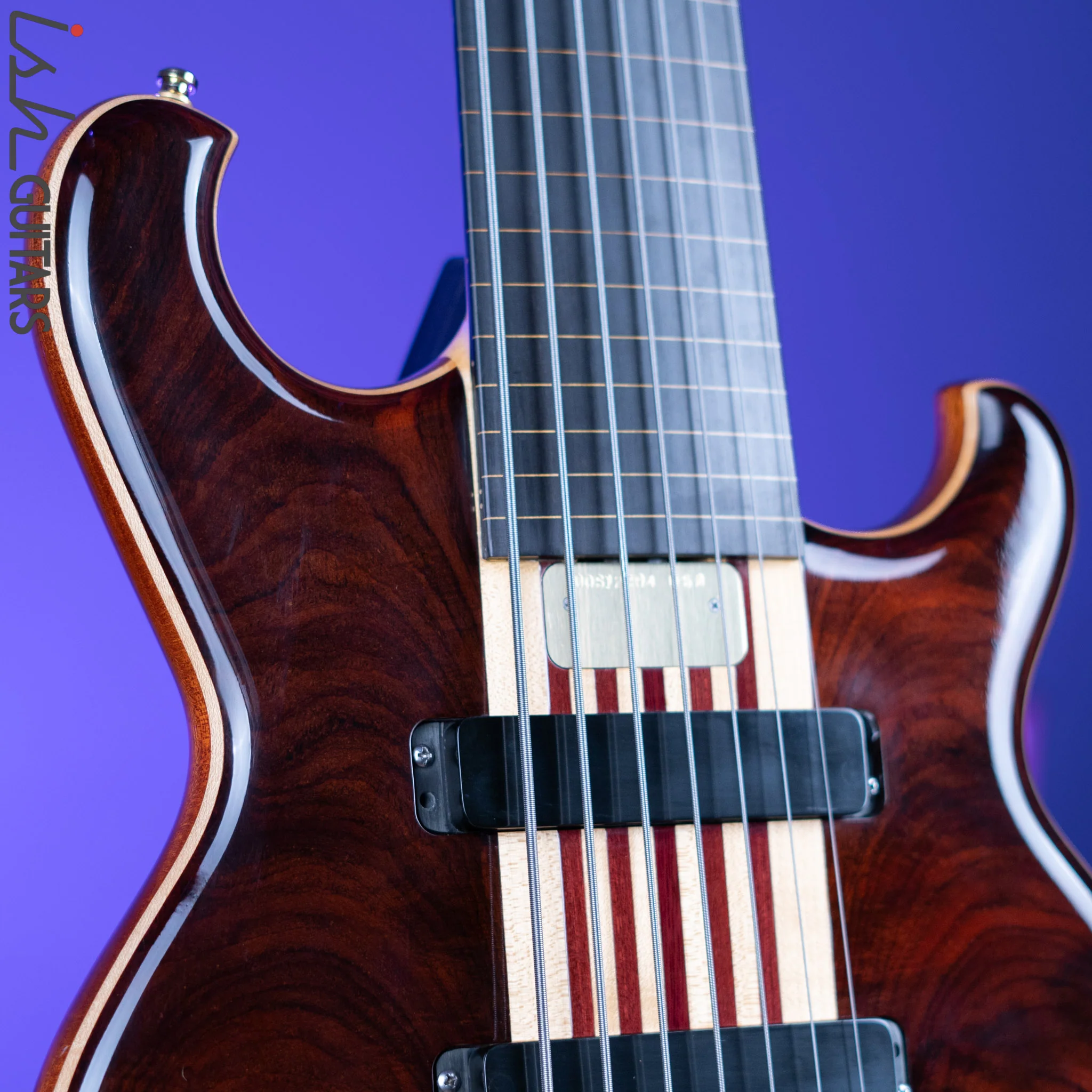 2000 Alembic Spoiler 7-String Bass Lined Fretless Natural - Image 3