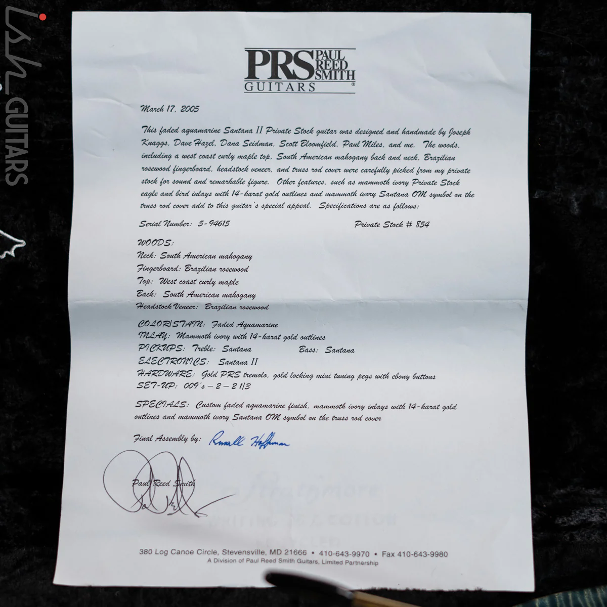 2005 PRS Santana II Private Stock Faded Aquamarine - Image 13