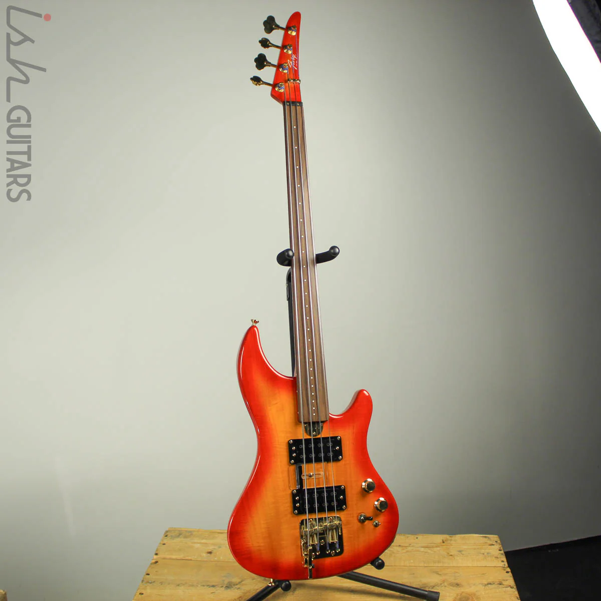 2000’s Fury Tornado Fretless Signed Cherry Sunburst - Image 2