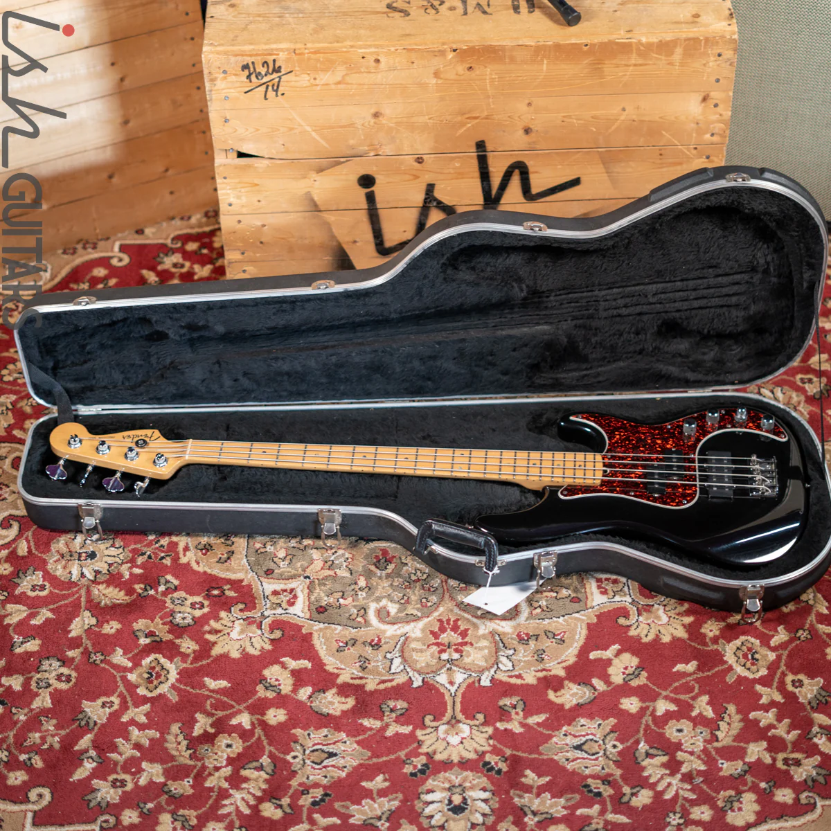 2002 Fender American Deluxe 4-String Precision Bass Black - Image 17