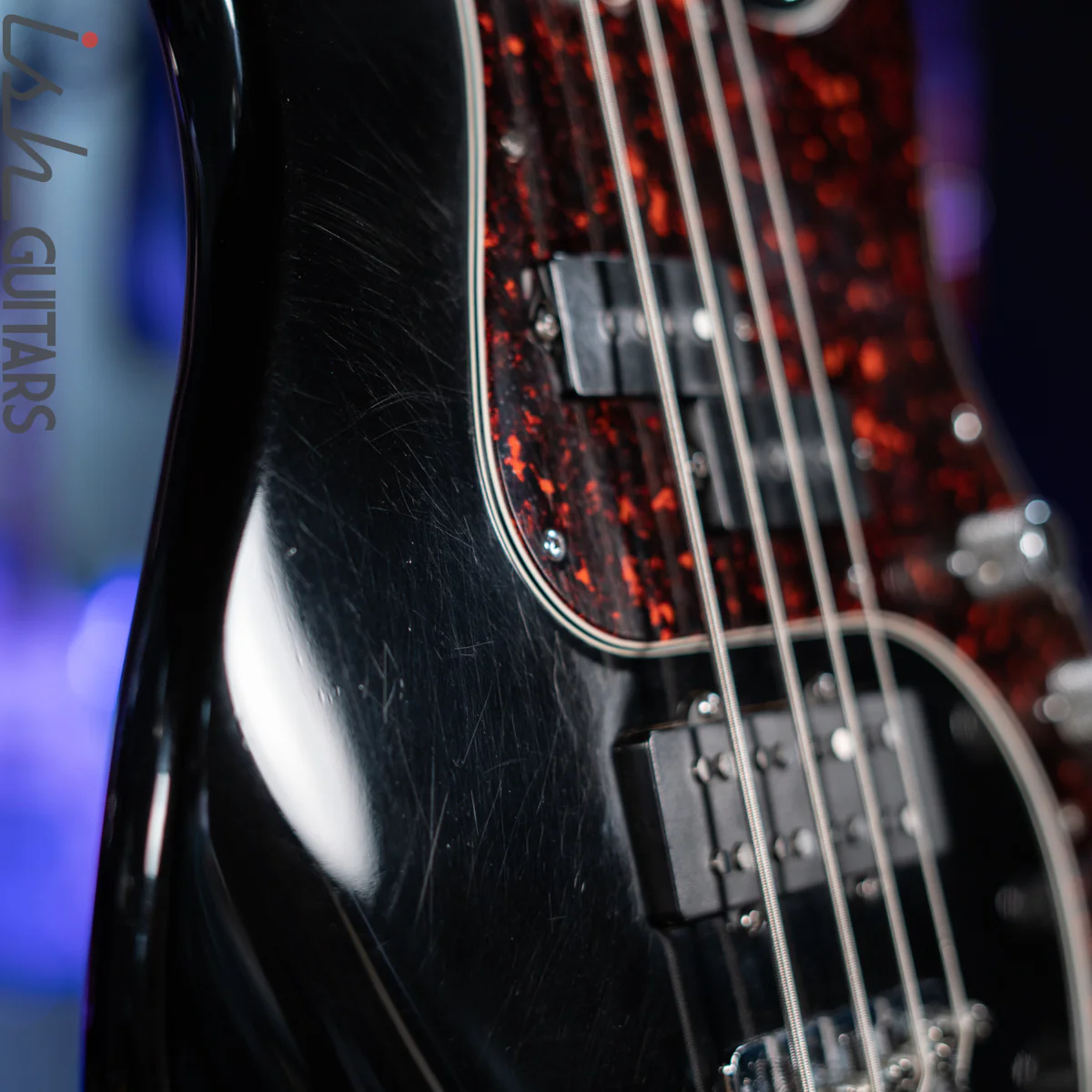 2002 Fender American Deluxe 4-String Precision Bass Black - Image 7
