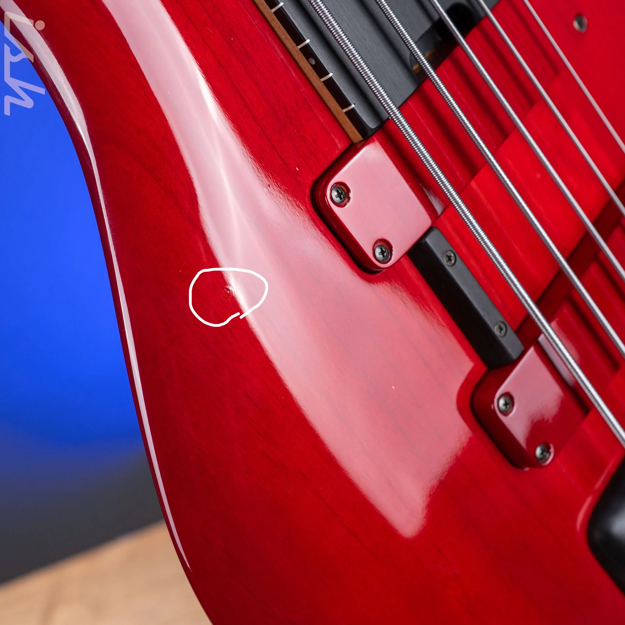 2004 F Bass BNF5 Fretless Transparent Red - Image 7