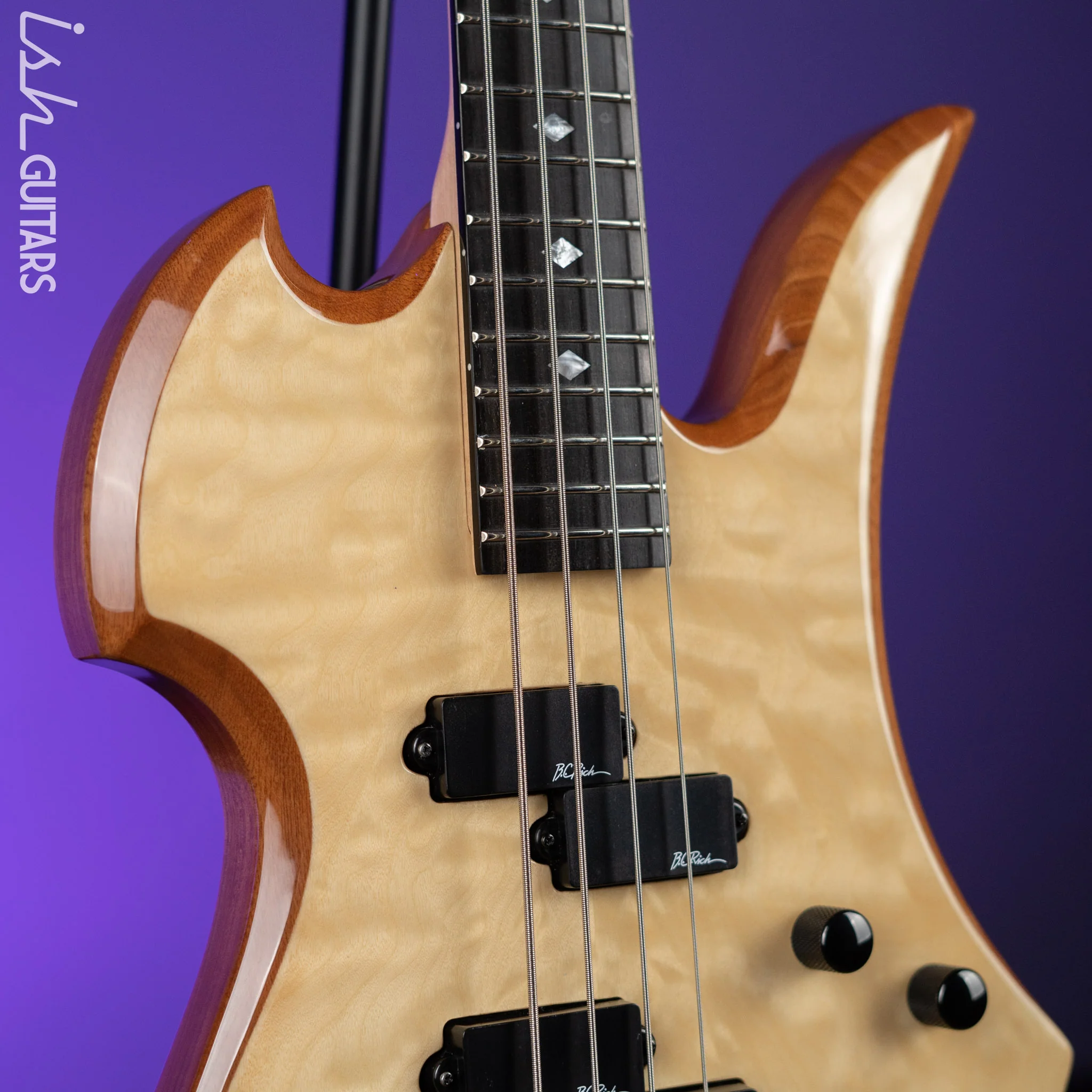 2005 BC Rich Mockingbird NJ Series Bass Guitar Natural - Image 3