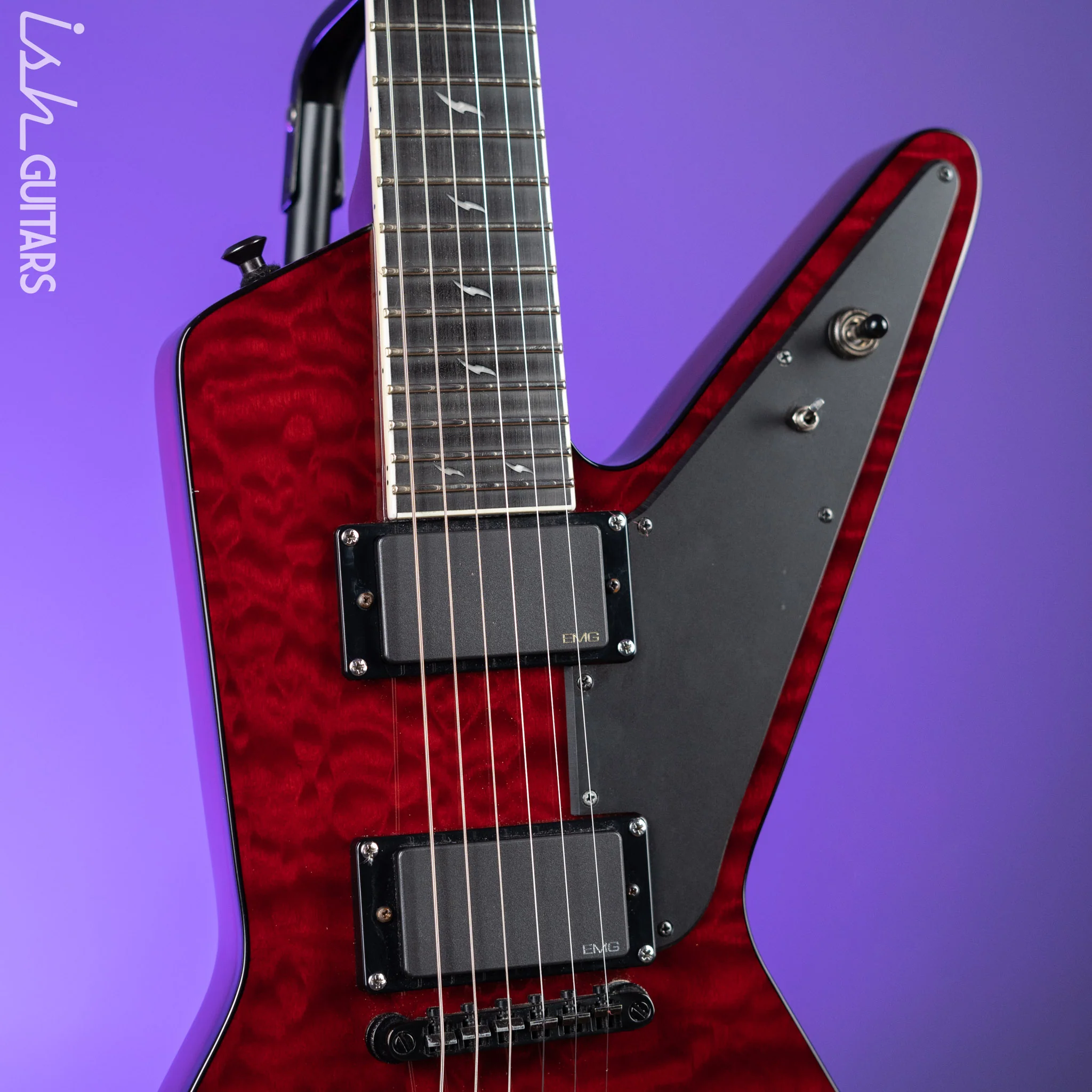 2008 Epiphone Prophecy Futura Custom Explorer Black Cherry - EMG PA-2 Preamp - Image 2