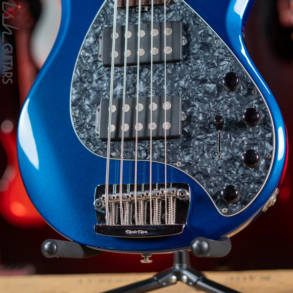 2008 Ernie Ball Music Man Stingray 5 HH Blue Pearl - Image 4