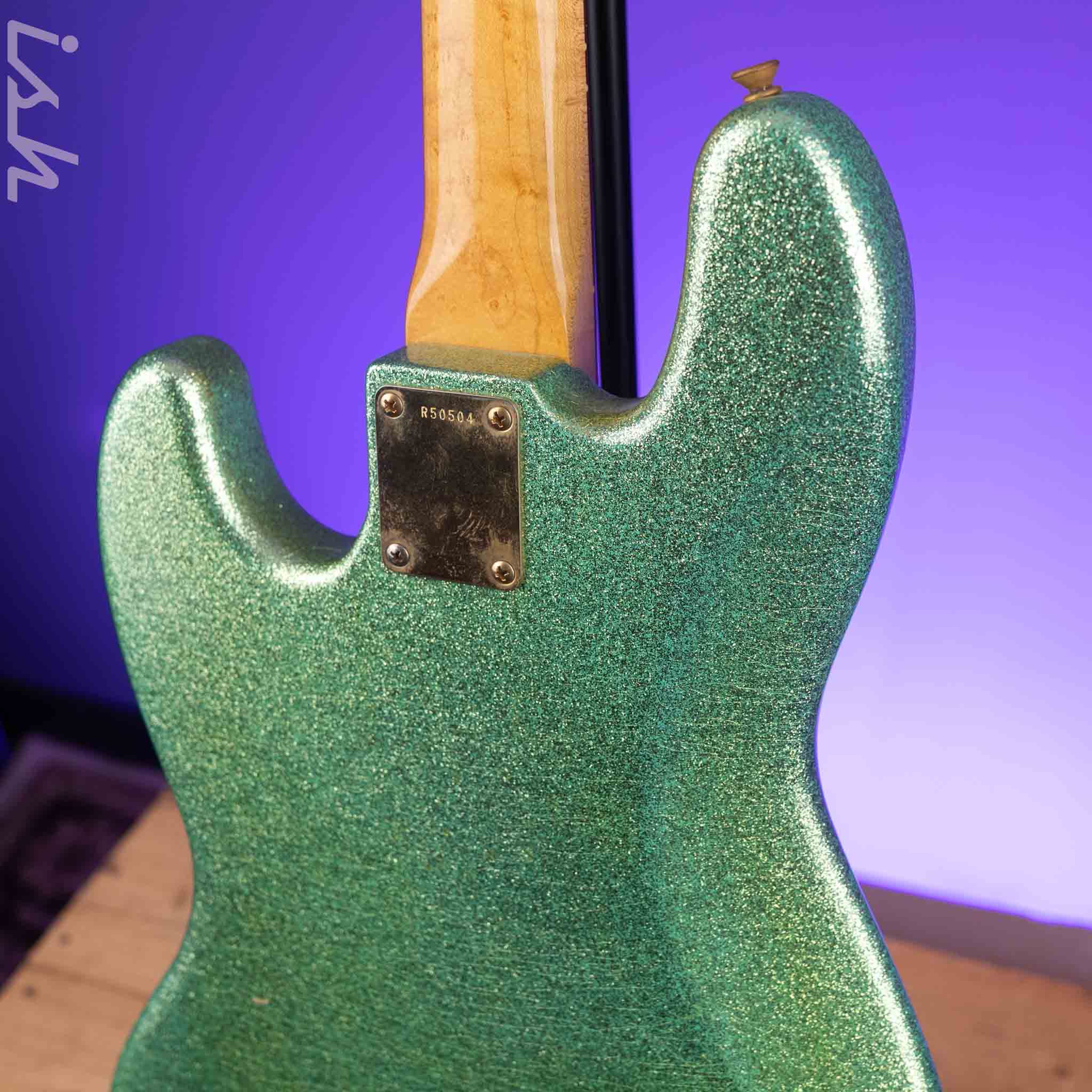 2010 Fender Custom Shop 1960 Jazz Bass Relic Seafoam Green Sparkle Gold Hardware - Image 13