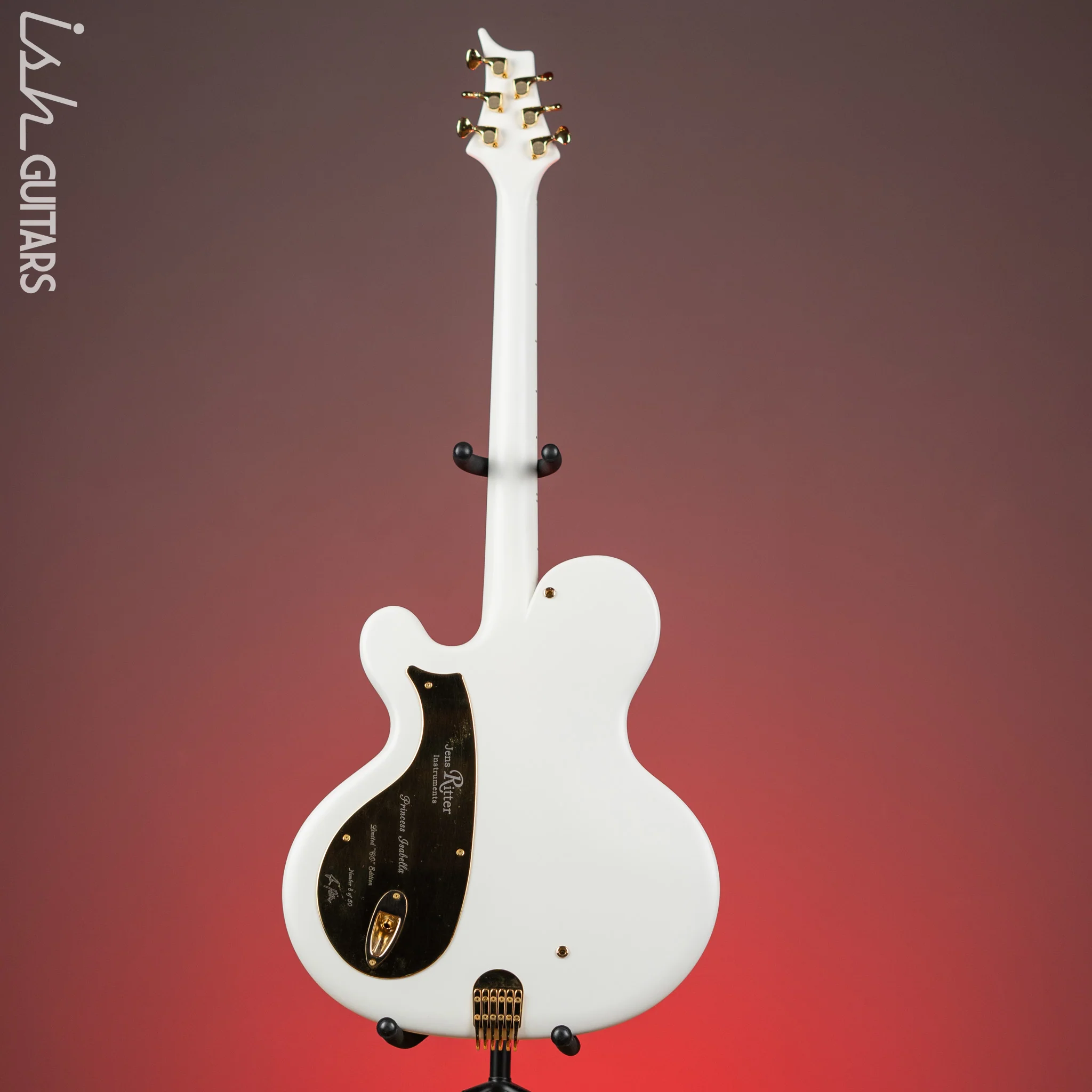 2010 Ritter Princess Isabella CO Edition Baritone Guitar White - Image 8
