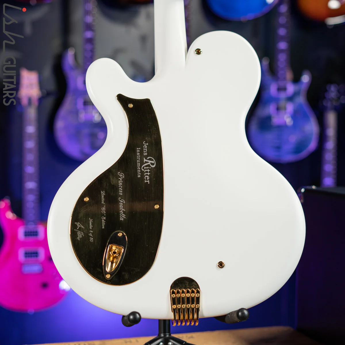 2010 Ritter Princess Isabella CO Edition Baritone Guitar White - Image 8