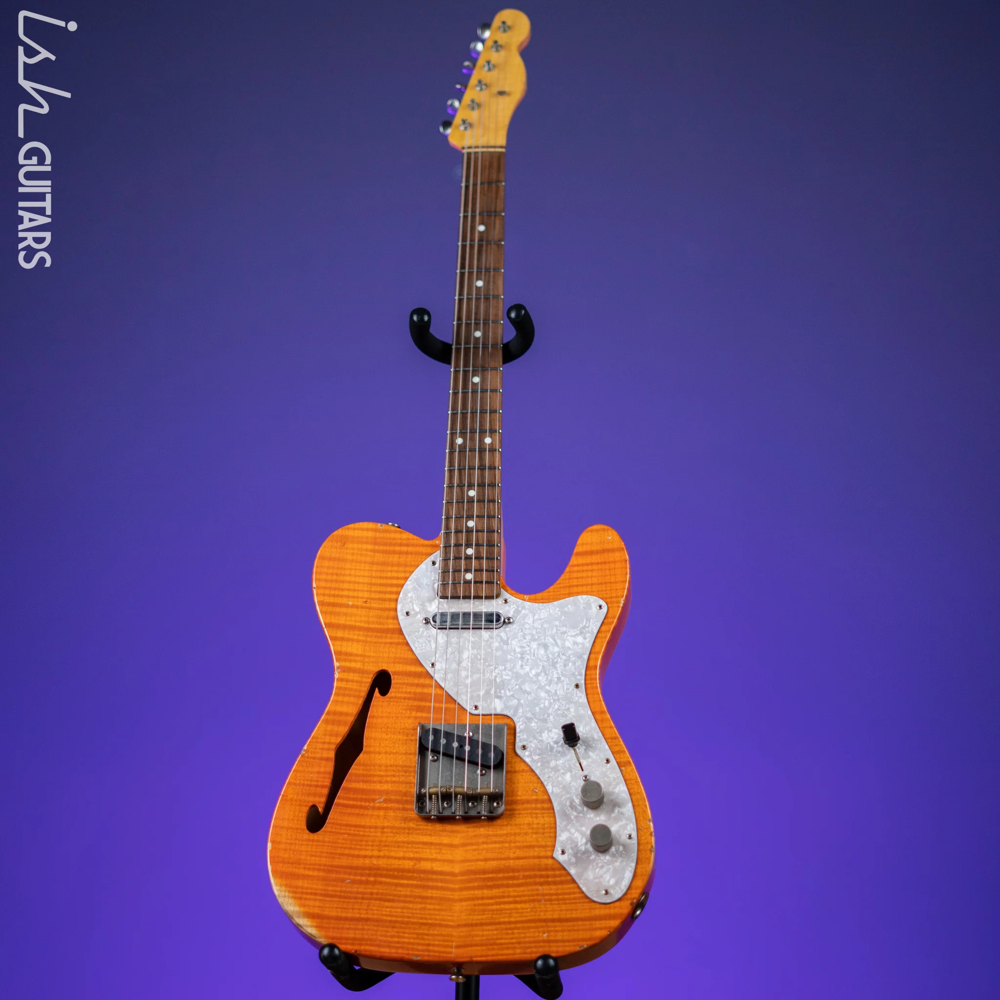 2011 Nashville Guitars T-69TL Thinline Tele Orange - Image 2