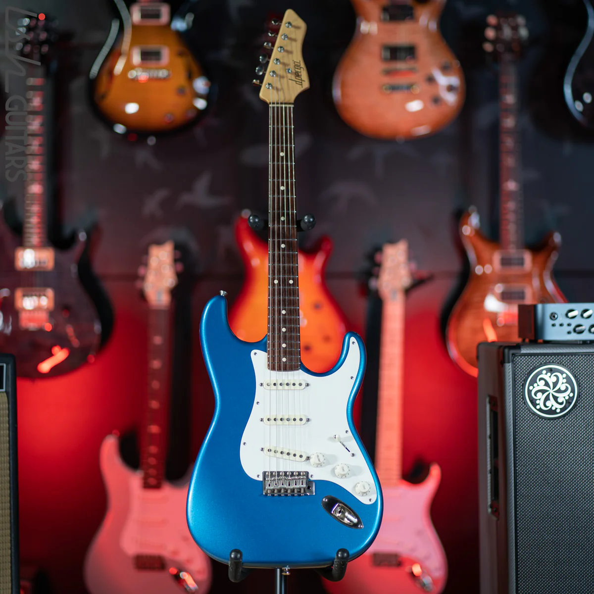 2012 D’Pergo Limited Retro Strat Electric Blue Metallic - Image 2