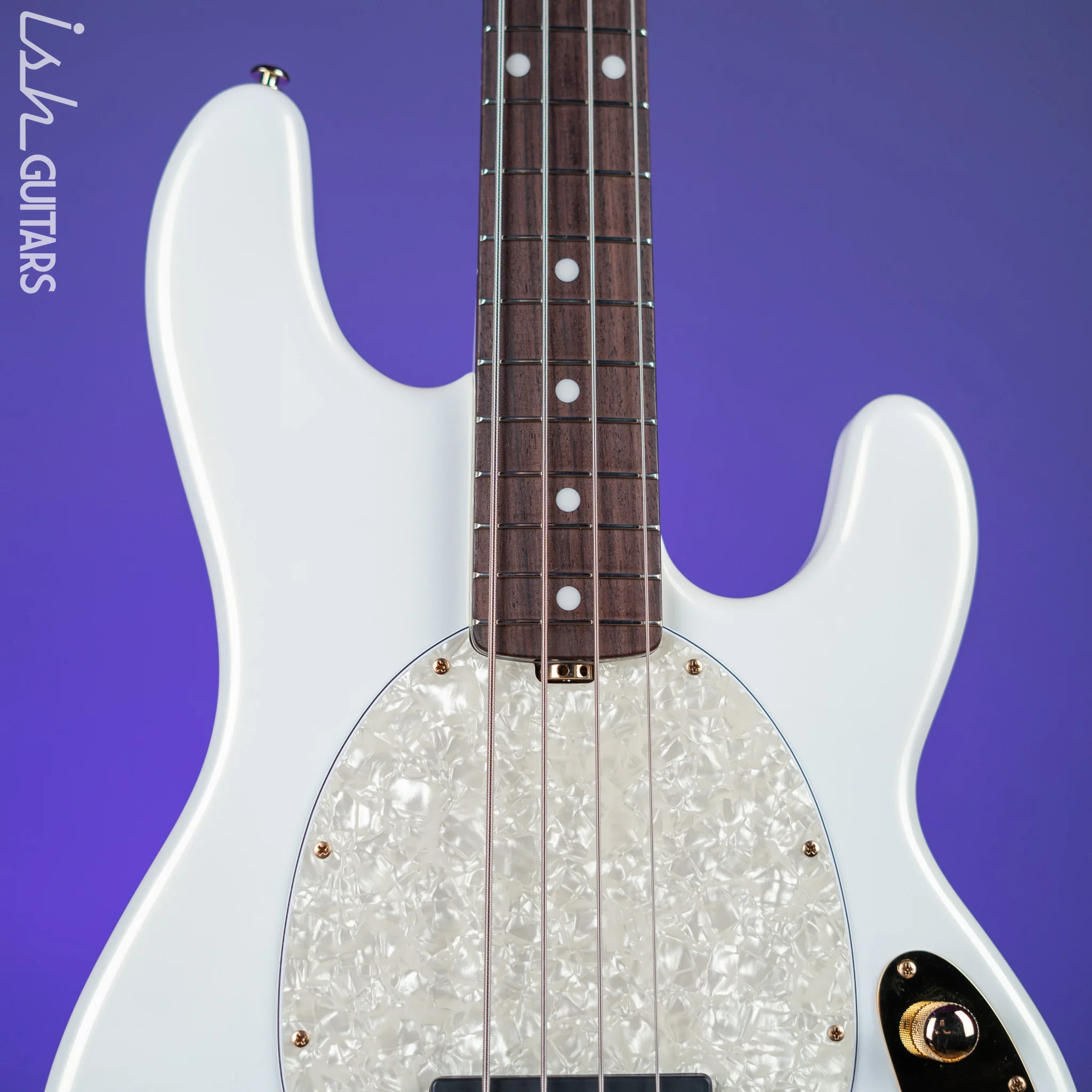 2012 Ernie Ball Music Man Stingray Classic Premier 4-String Bass Gilded White Gloss - Image 3