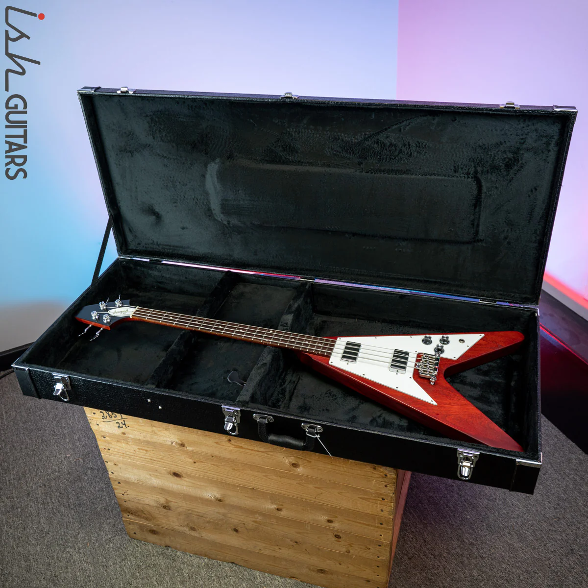 2012 Gibson Shortscale Flying V Bass Cherry - Image 13