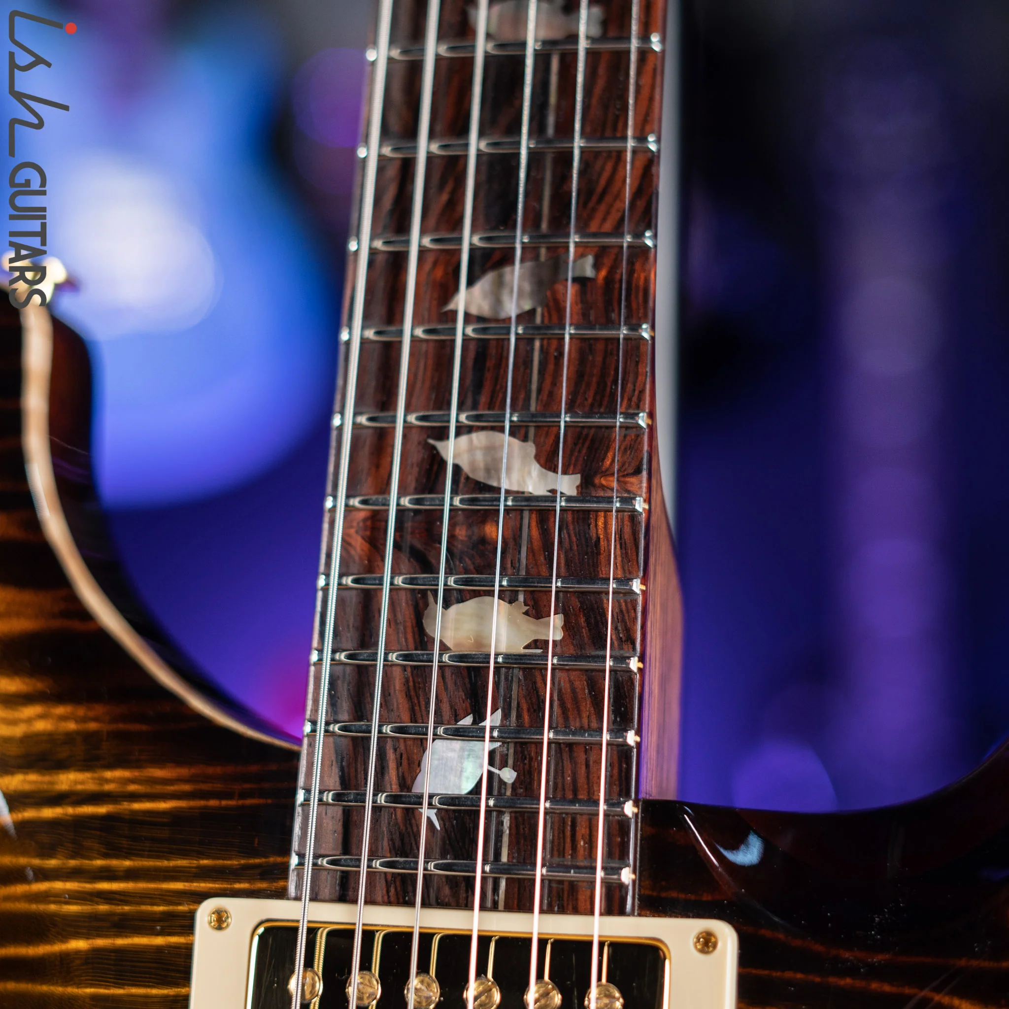 PRS Custom 22 Private Stock Tiger Eye Smoked Burst Birds On A Wire - Image 8