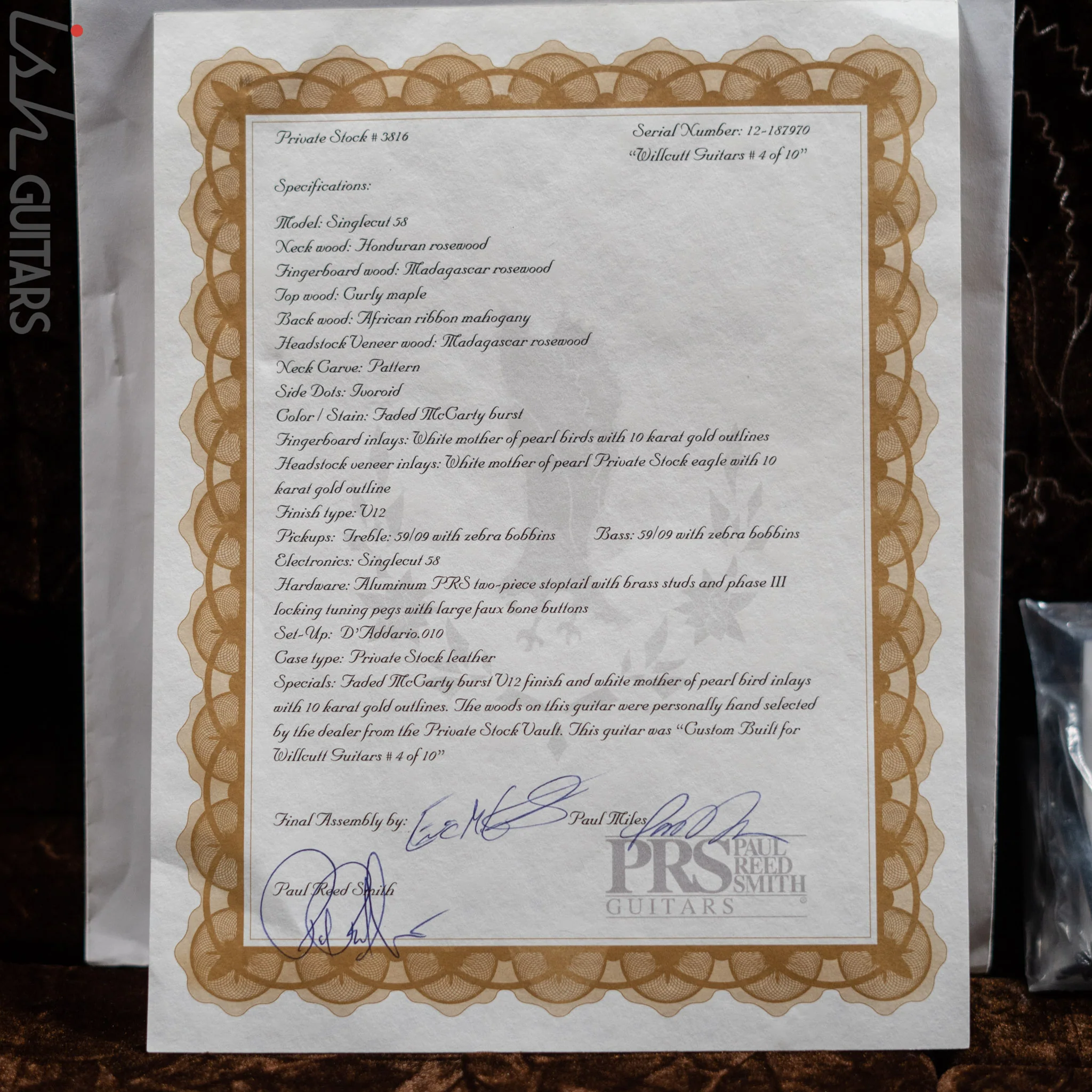 2012 PRS Singlecut 58 Private Stock Faded McCarty Burst - Image 15