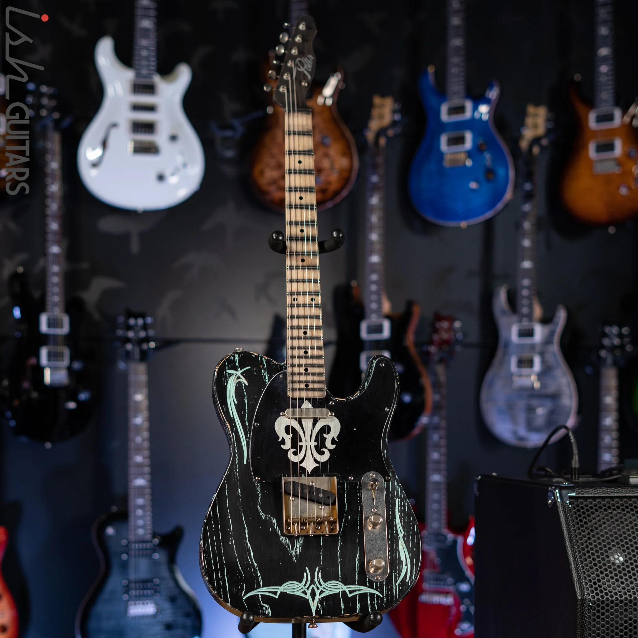 2015 Palir Pinstripe Titan Tele Aged Black/Kelly Green - Image 2