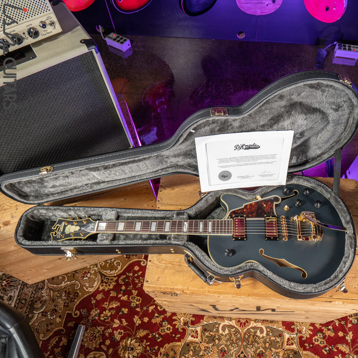 2016 D’Angelico Deluxe Signed by Bob Weir SS Signature Matte Stone - Image 15