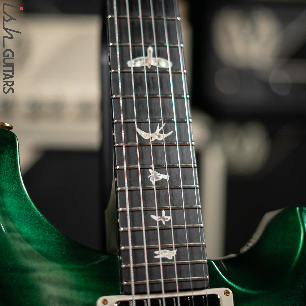 2016 PRS Hollowbody II Piezo Trampas Green Metallic Burst 10 Top - Image 5