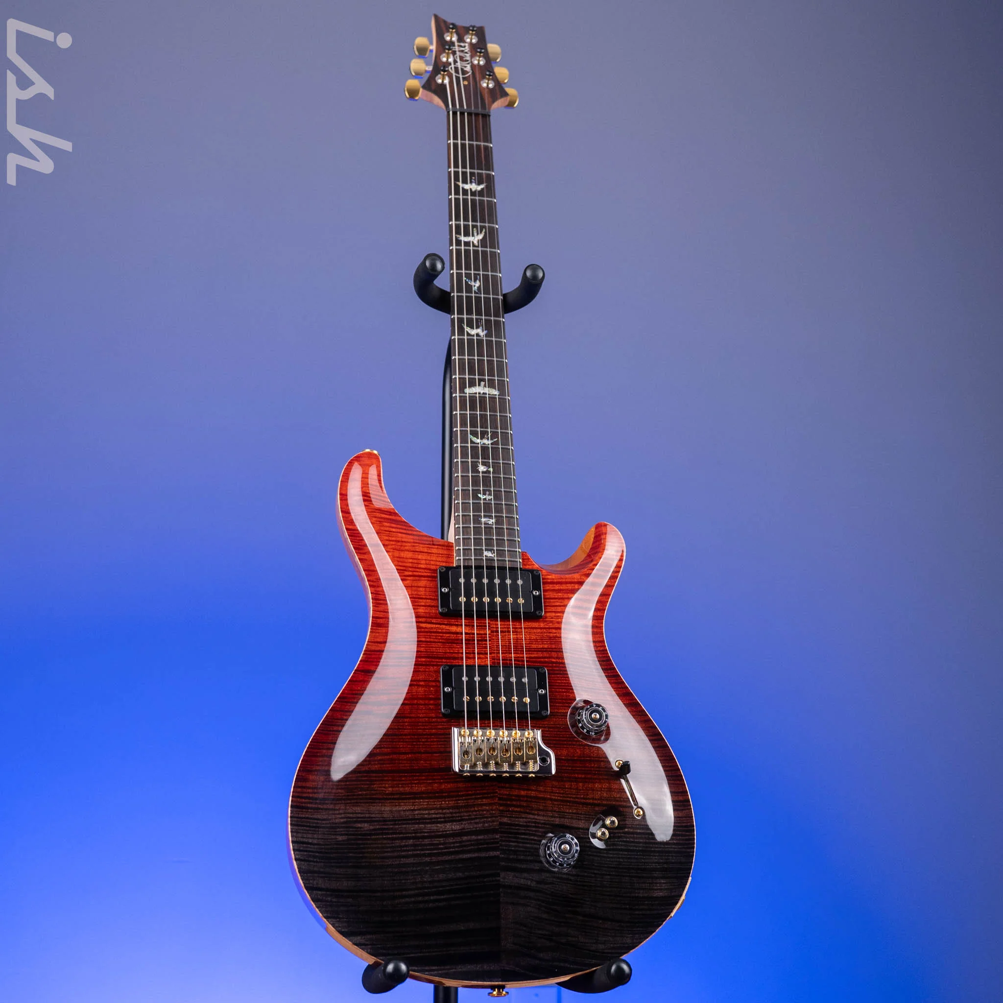 2016 PRS Wood Library Custom 24-08 10-Top Grey Black to Fire Red Fade - Image 2
