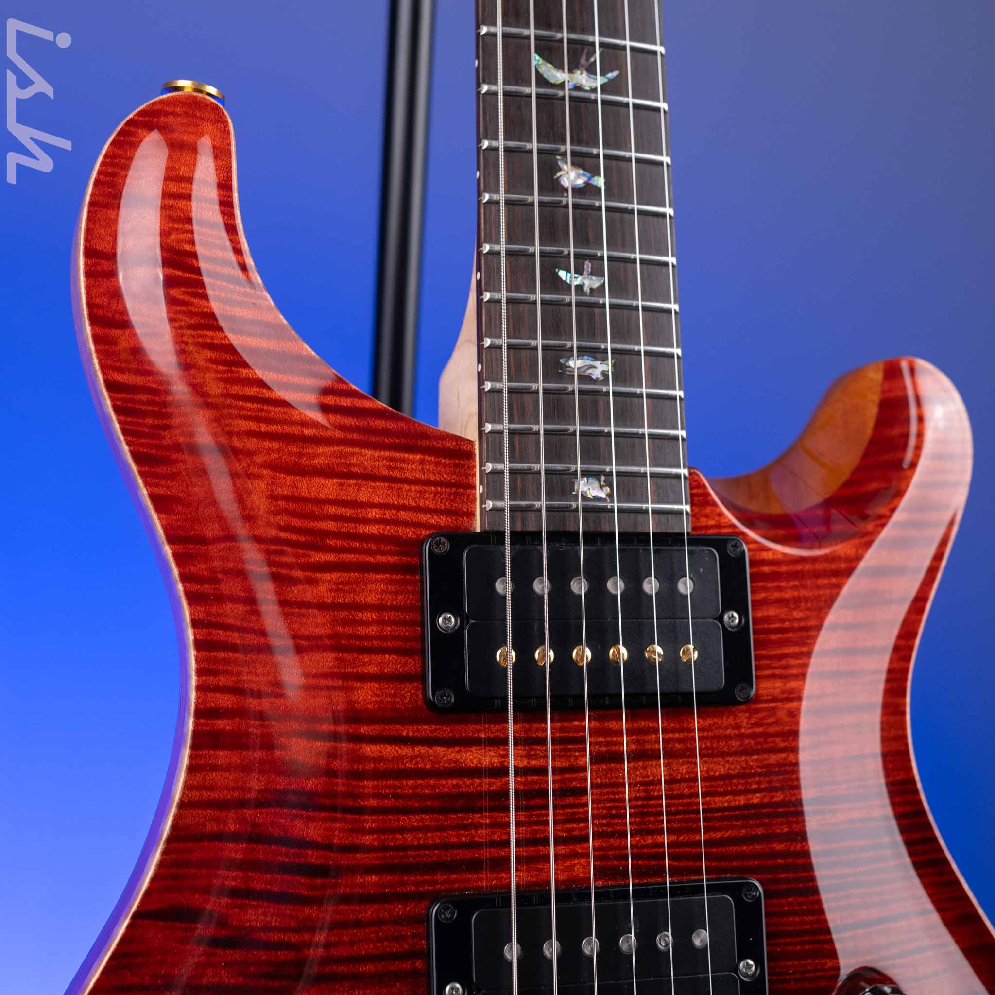 2016 PRS Wood Library Custom 24-08 10-Top Grey Black to Fire Red Fade - Image 3