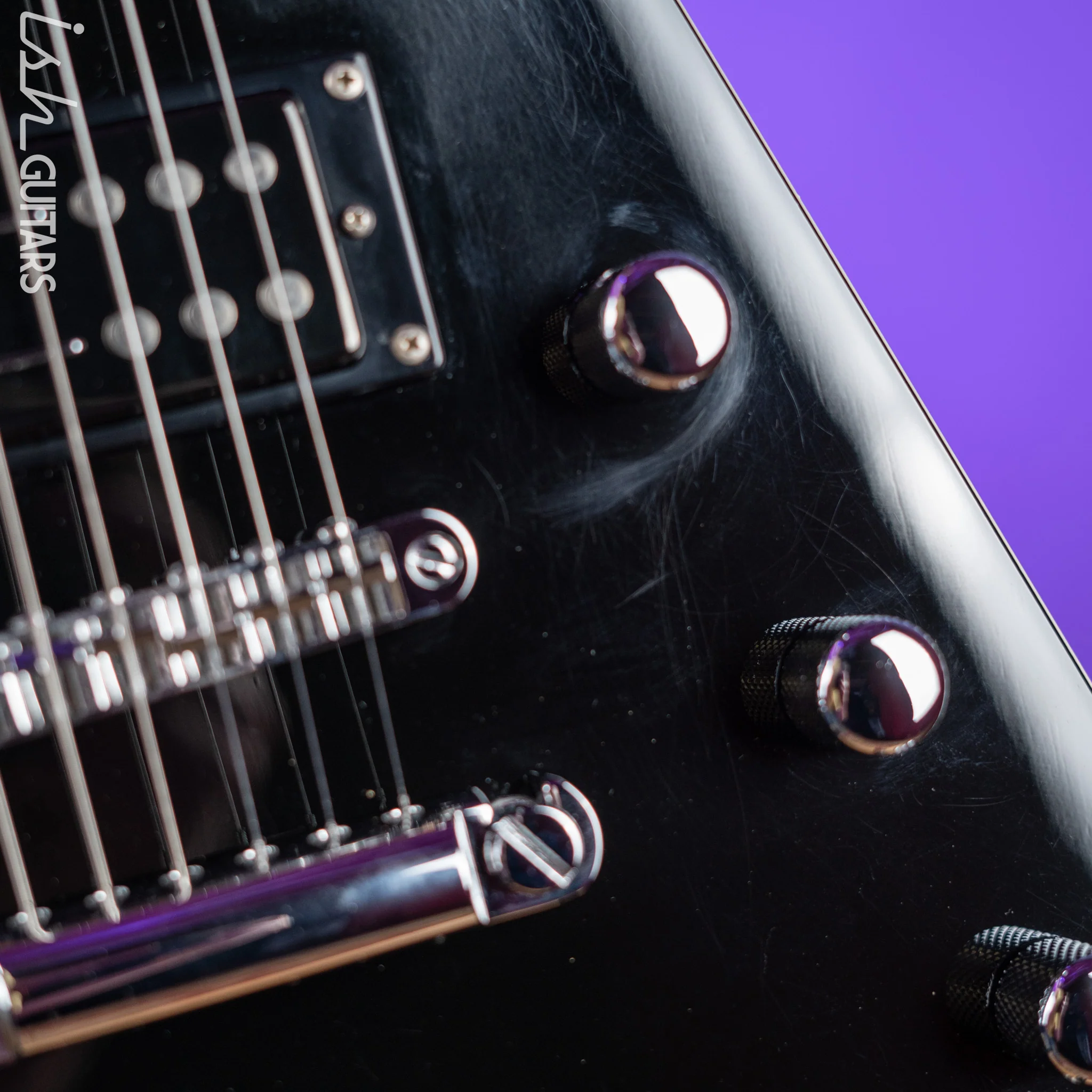 2016 Reverend Volcano RA Flying V Black - Image 8