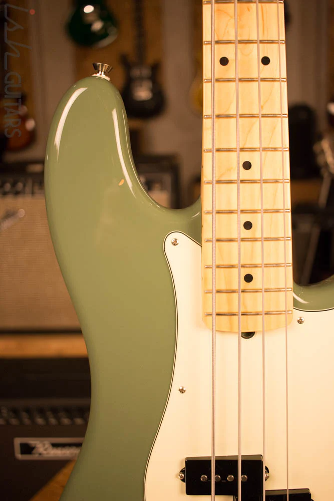 2017 Fender American Precision Bass Antique Olive - Image 3