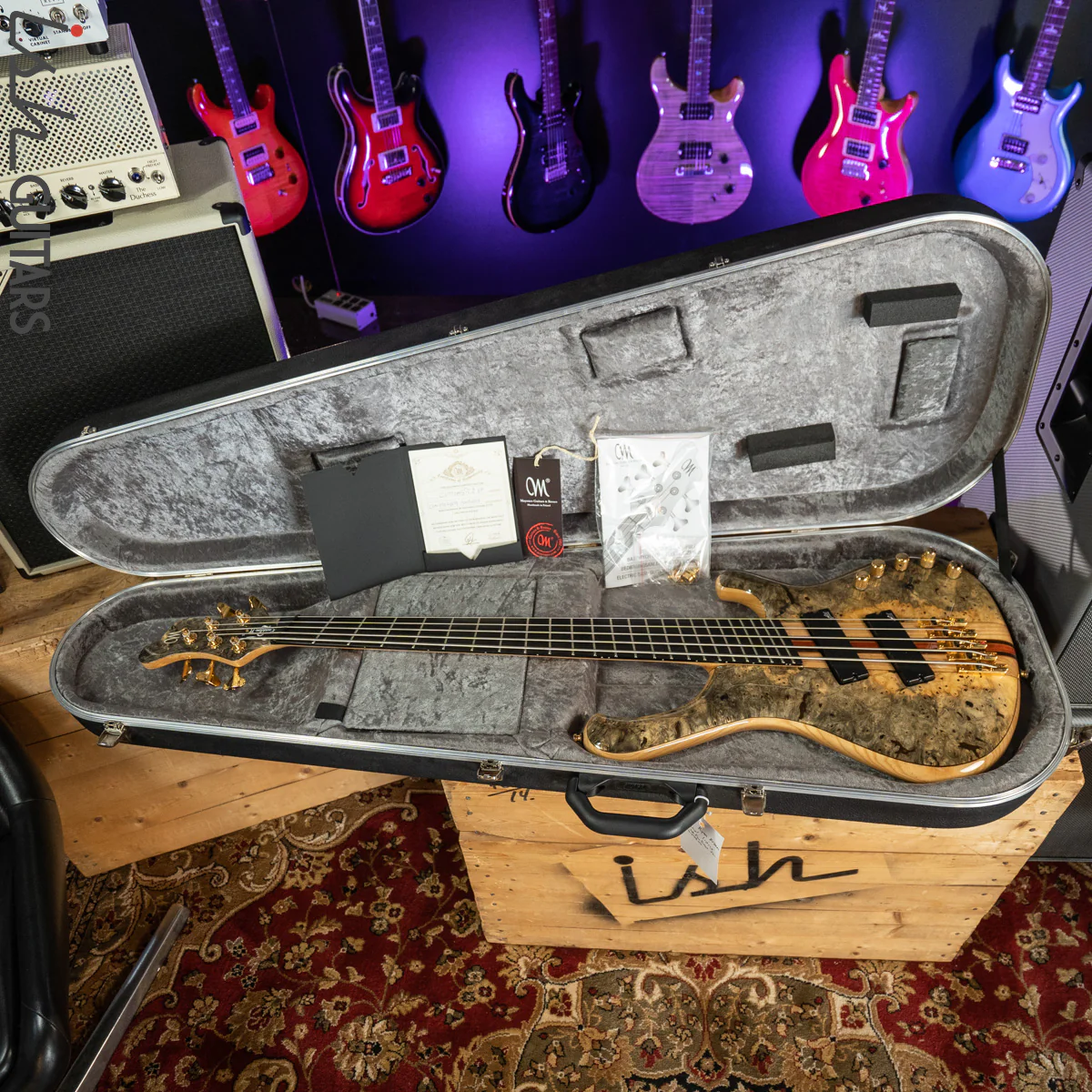 2017 Mayones Custom 5 Pi II VF Multi-Scale Bass Buckeye Burl Natural - Image 13