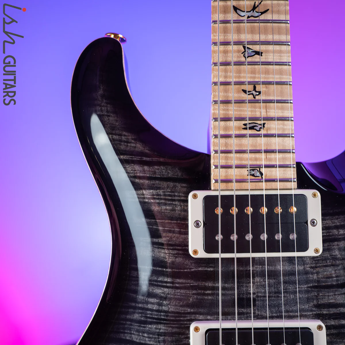 2017 Paul Reed Smith PRS Custom 24 10 Top Charcoal Burst Maple Neck Experience Guitar - Image 3