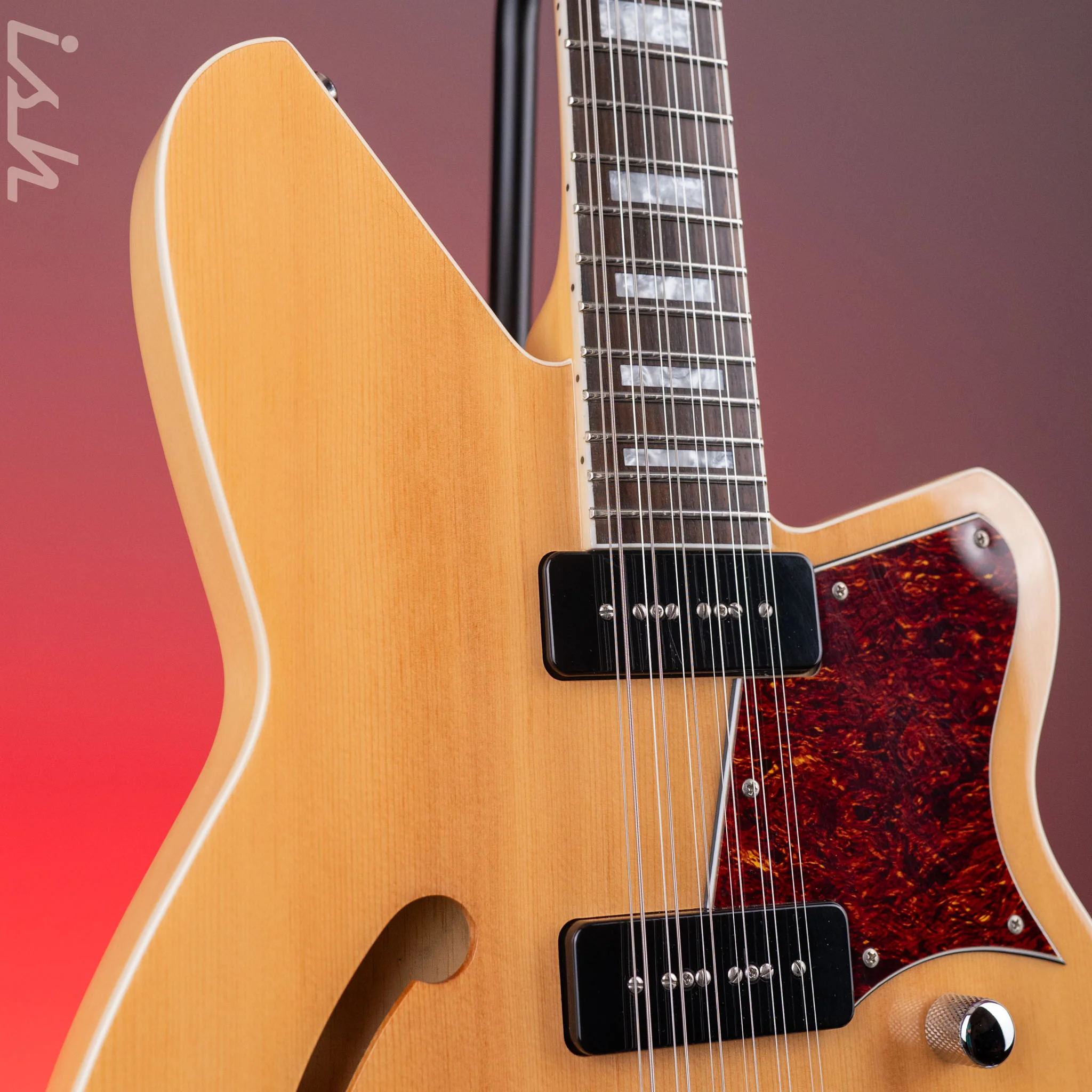 2017 Reverend Airwave 12-String Electric Guitar Natural - Image 3