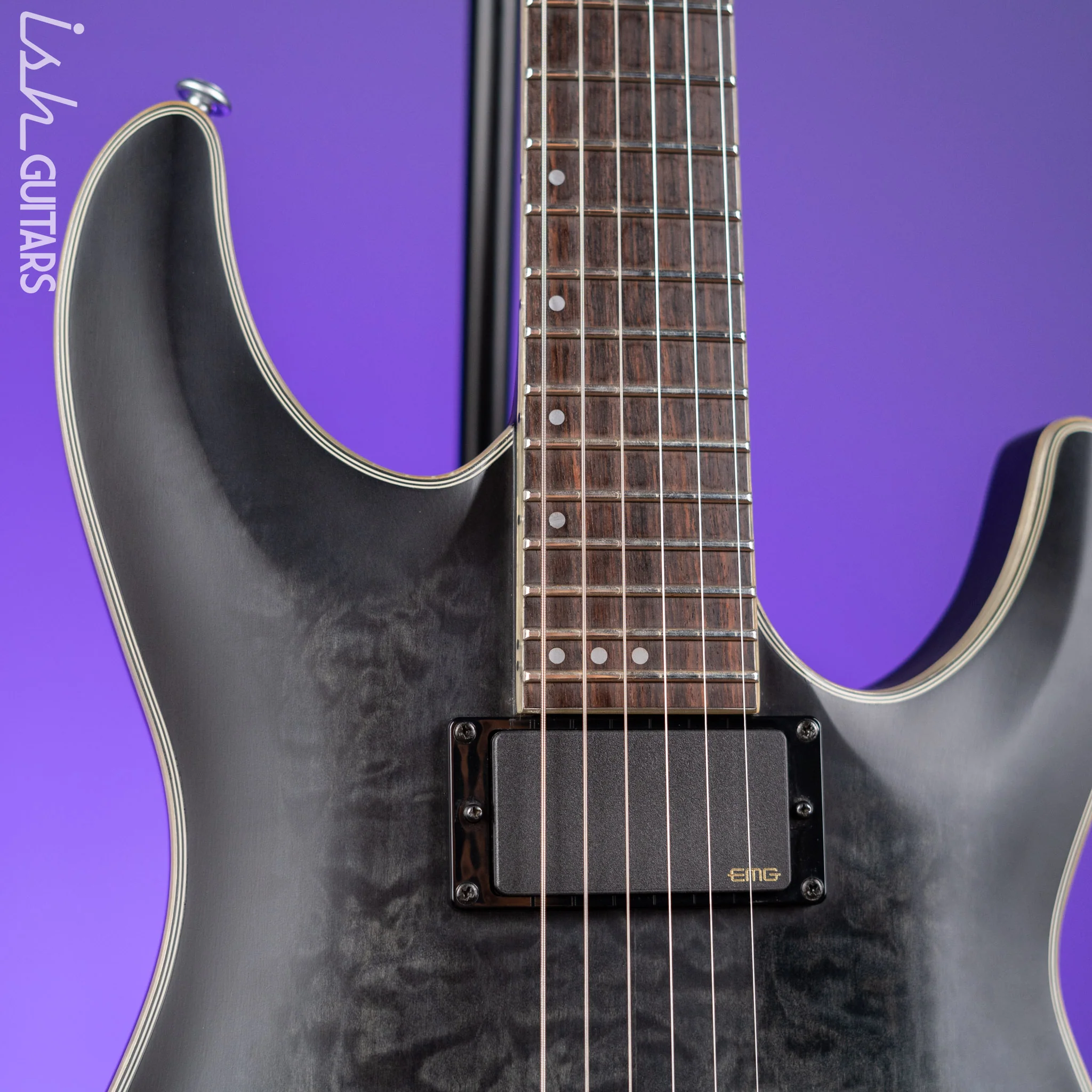 2017 Schecter C1 Platinum Satin Black Burst - Image 3