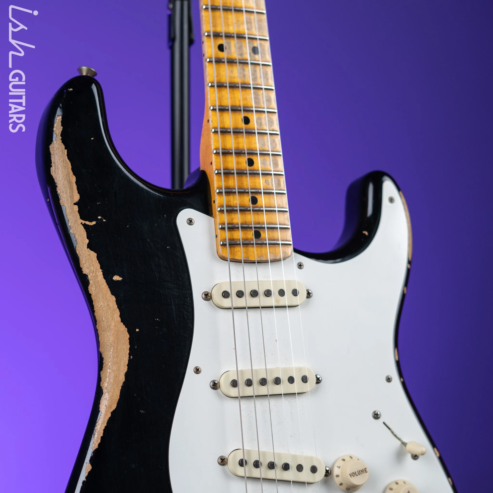 2018 Fender ‘58 Stratocaster Heavy Relic Black - Image 3