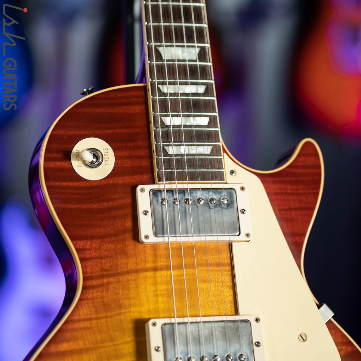 2018 Gibson Custom '59 Les Paul Standard Figured Red Sky Fade VOS - Image 5