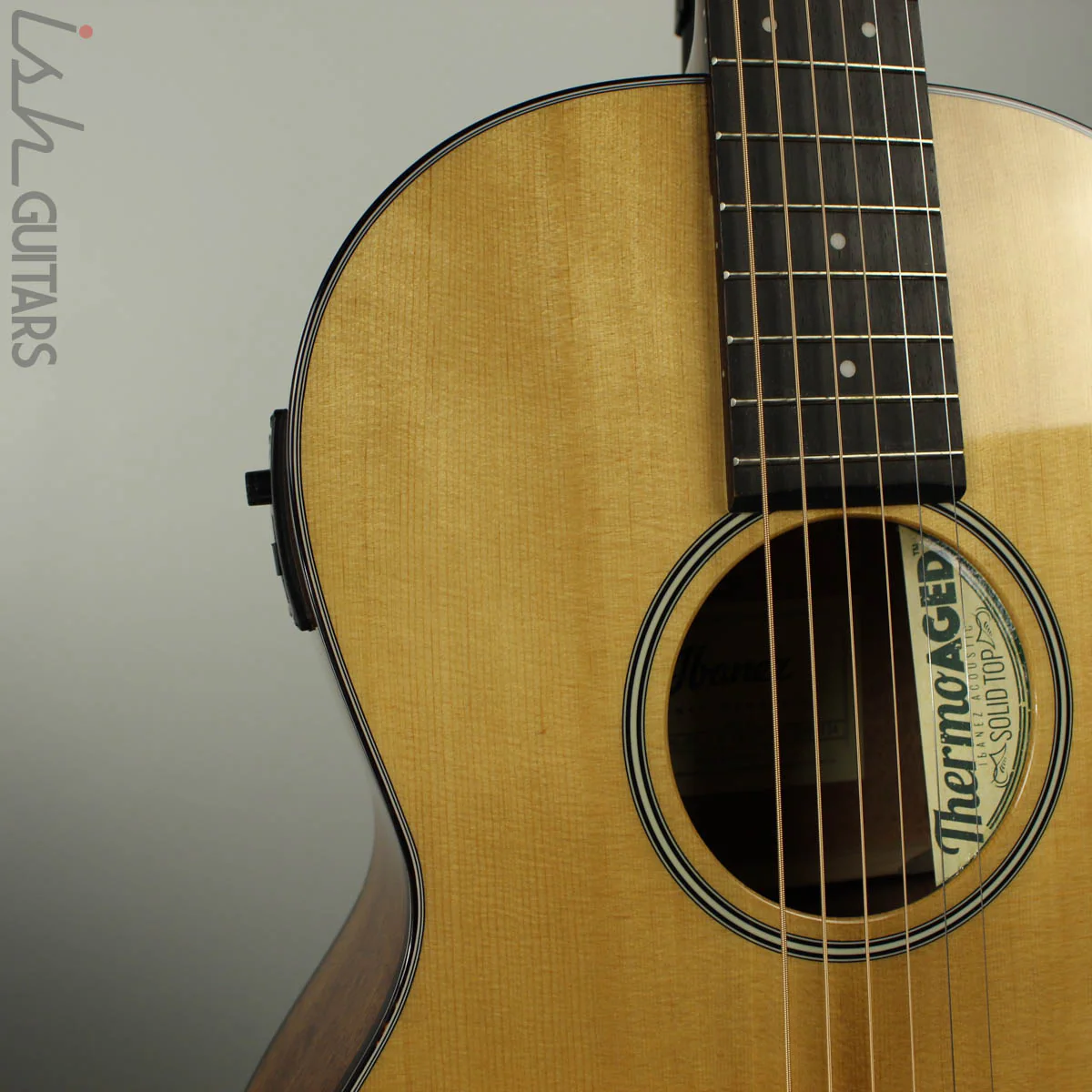 2018 Ibanez AVN9SPE-NT Thermo Aged Parlor Acoustic-Electric Guitar Natural - Image 3
