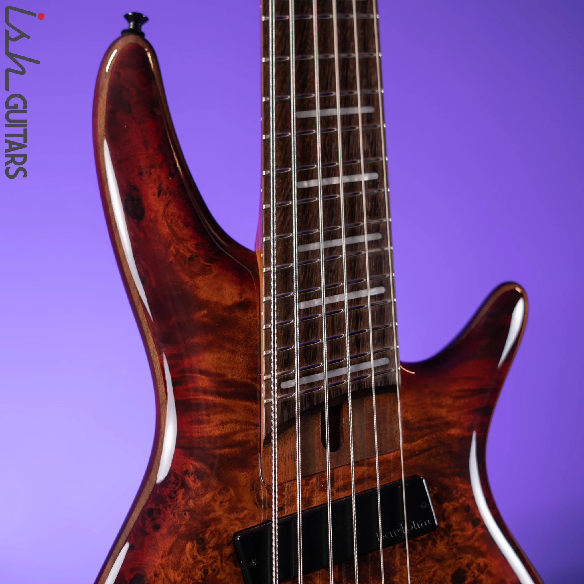 2018 Ibanez Bass Workshop SRMS806 Multi-Scale 6-String Bass Brown Topaz Burst Gloss - Image 3