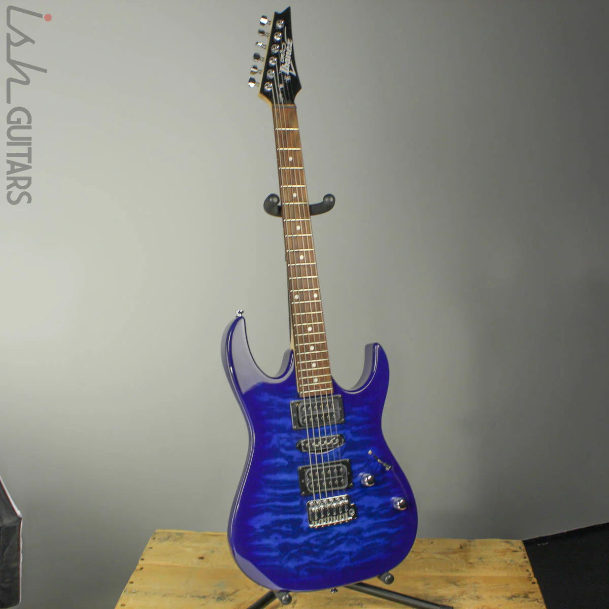 2018 Ibanez Gio GRX70QA Transparent Blue Burst - Image 2