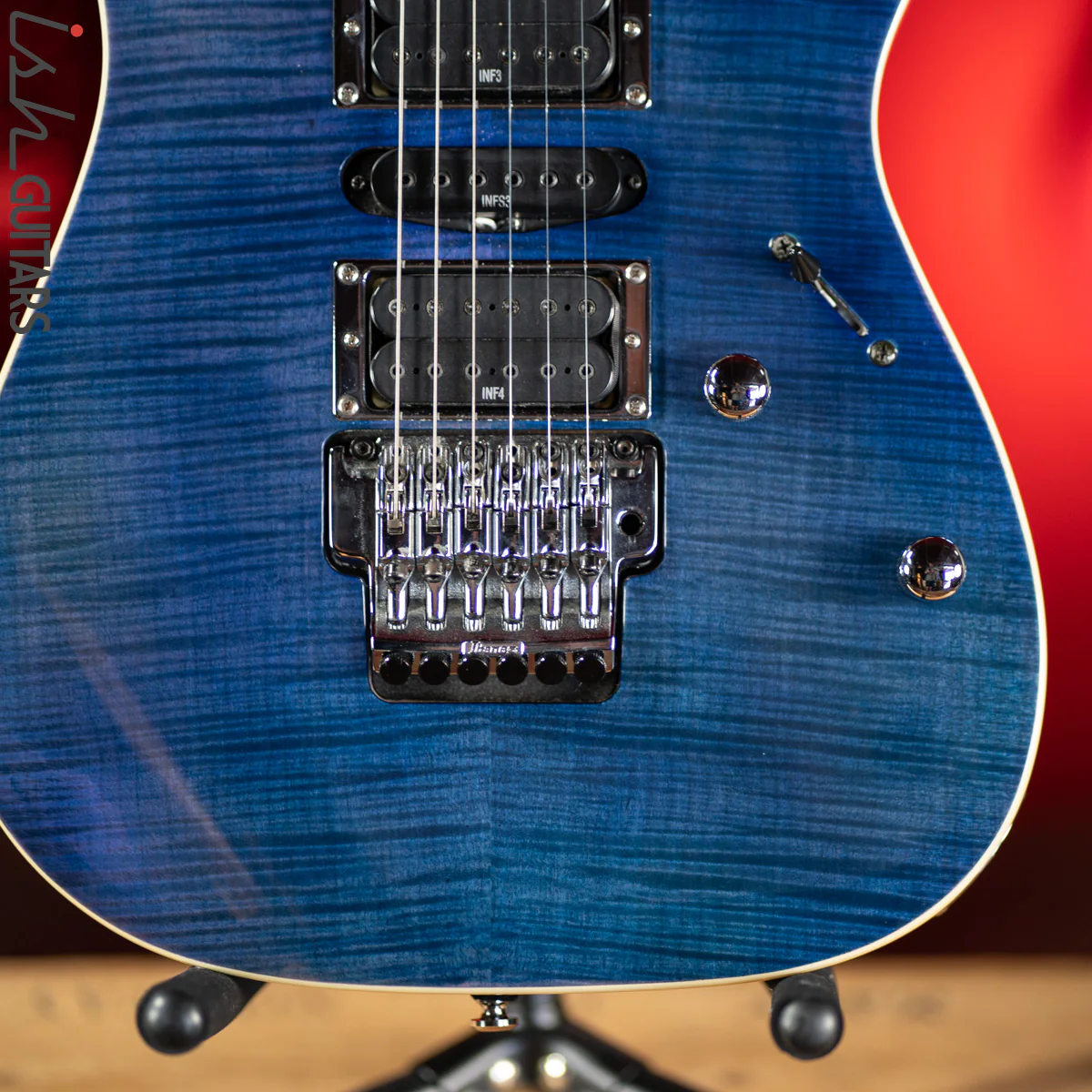 2018 Ibanez RG4EXFM1 Transparent Blue - Image 4