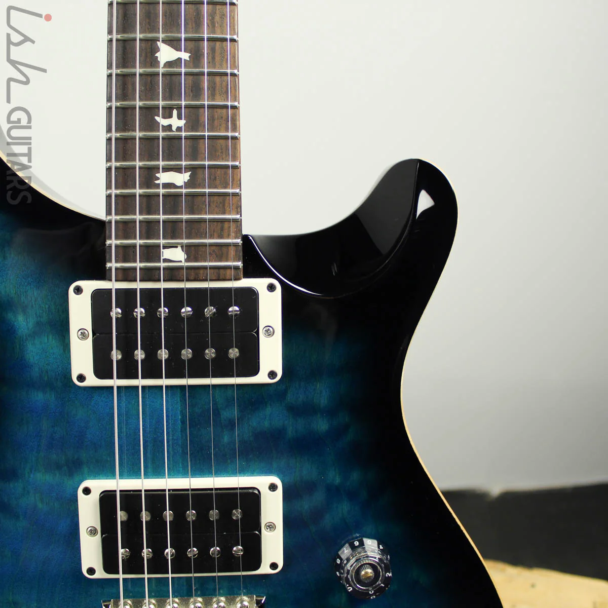 2018 Paul Reed Smith PRS CE24 Matteo Blue Smokewrap Burst Painted Satin Neck Quilted Top - Image 5
